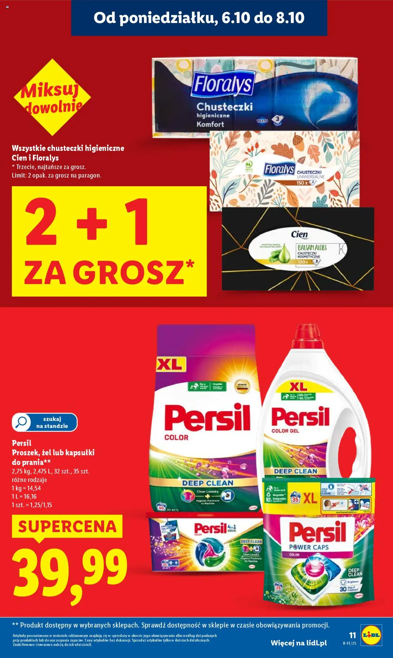 Lidl Gazetka od 06.10.2025 | Strona: 11 | Produkty: Persil, Aloes, Kapsułki do prania, Detergent