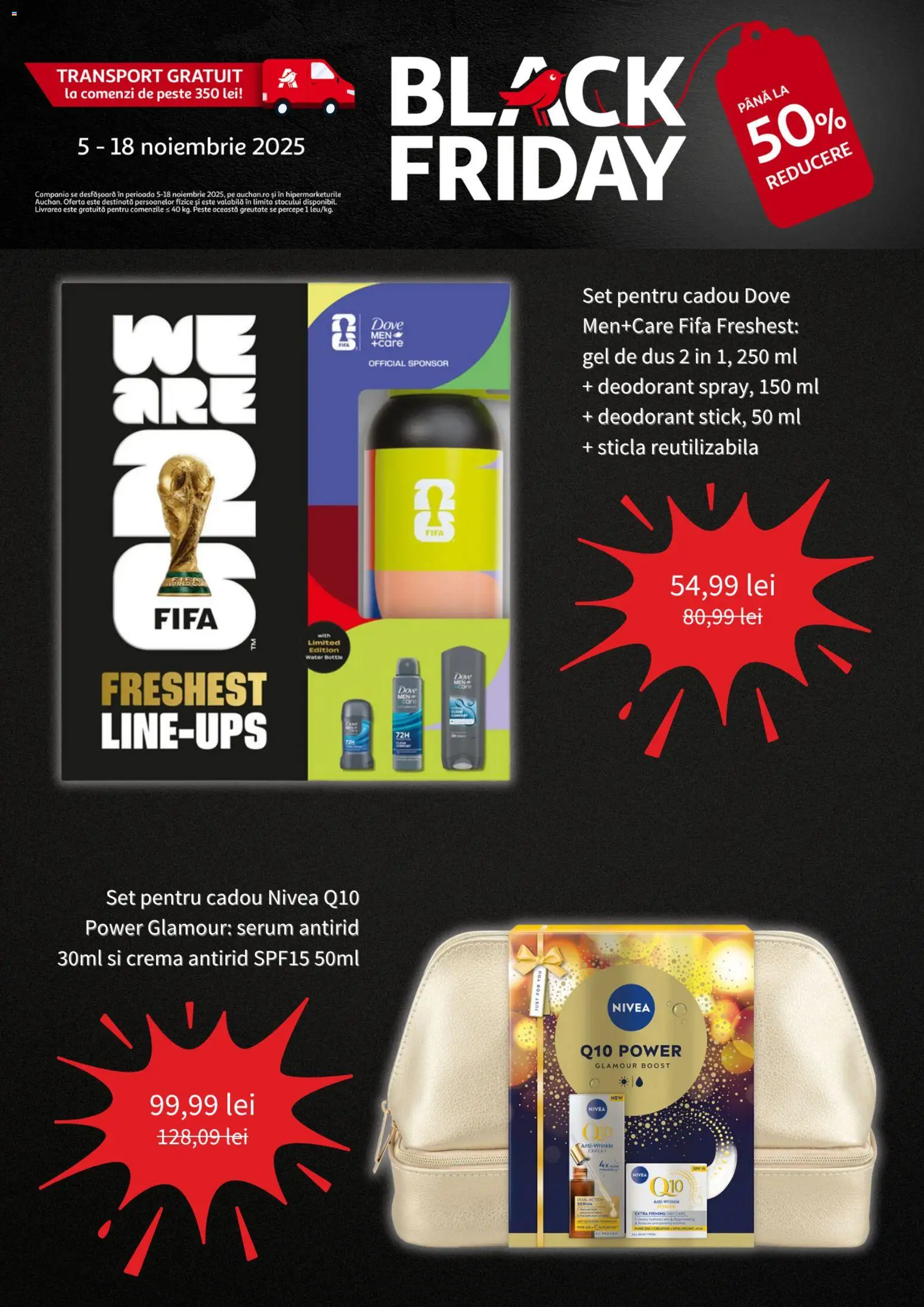 Noul catalog Auchan – valabil de la 05.11.2025 | Pagină: 6 | Produse: Duș, Cremă, Gel de duș, Pește