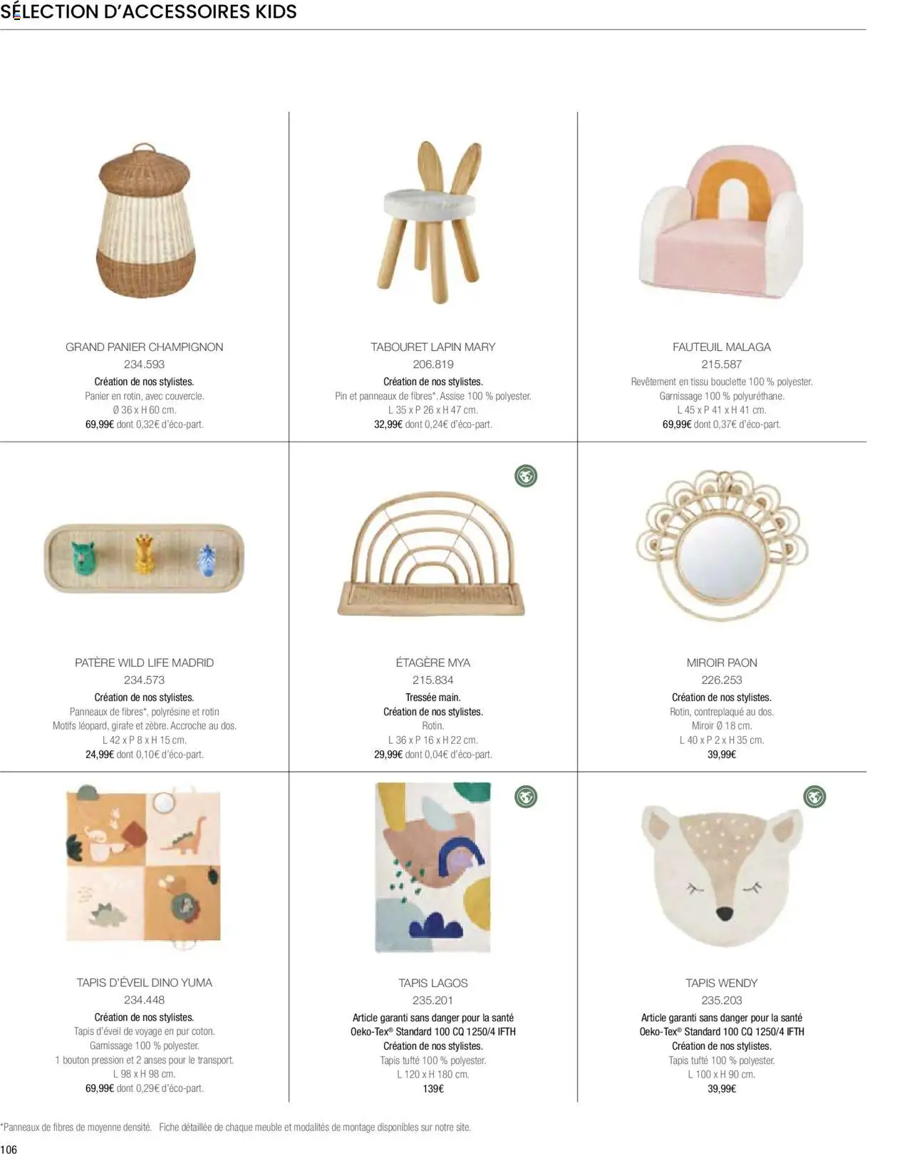  | Page: 108 | Produits: Lapin, Fauteuil, Panier, Miroir
