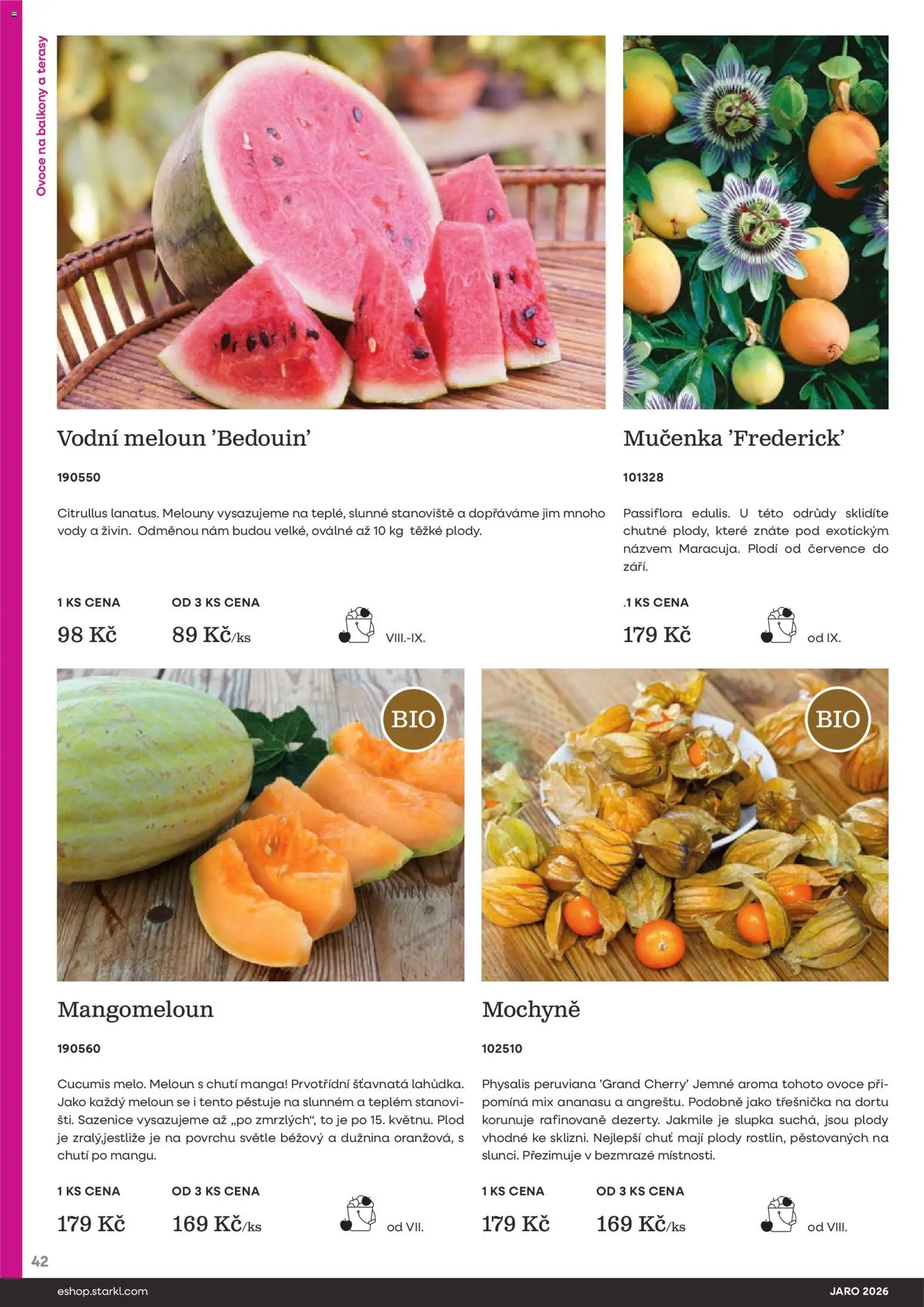 Starkl katalog Jaro 2026 od 25.02.2026 | Strana: 42 | Produkty: Meloun, Ovoce, Melouny, Physalis