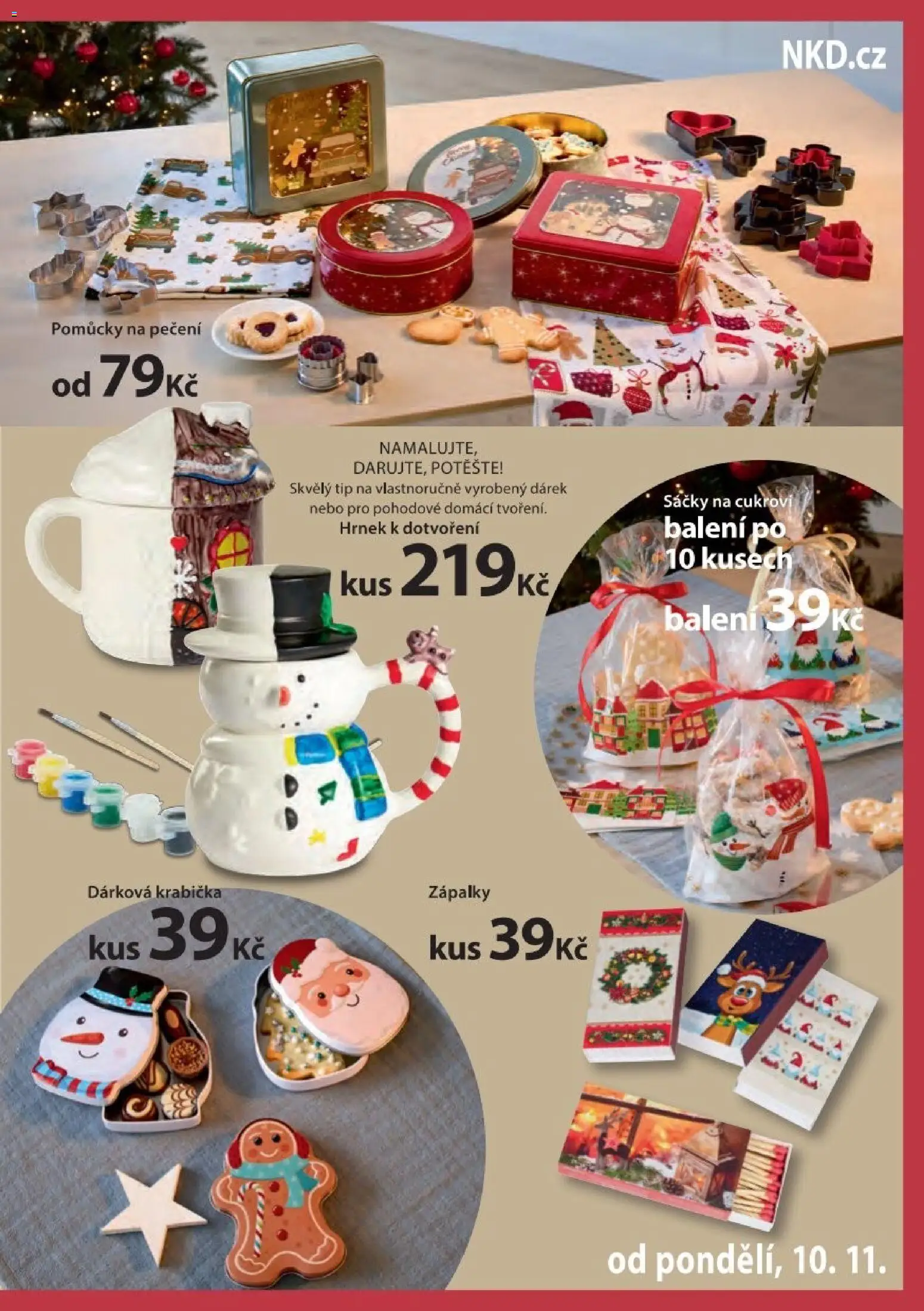 NKD leták - Vánoční trendy od 10.11.2025 | Strana: 3 | Produkty: Hrnek, Krabička, Cukroví