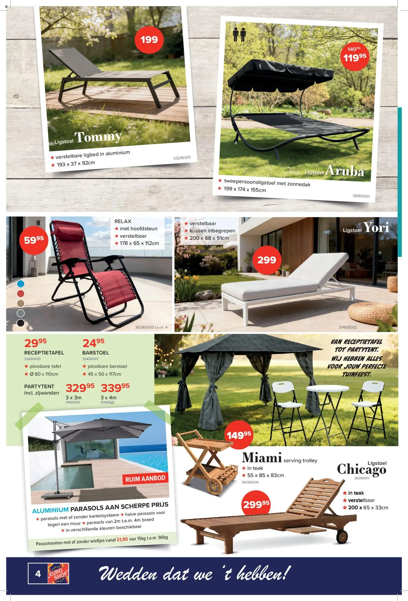 {H1} | Pagina: 4 | Producten: Trolley, Kussen, Ligstoel, Tafel