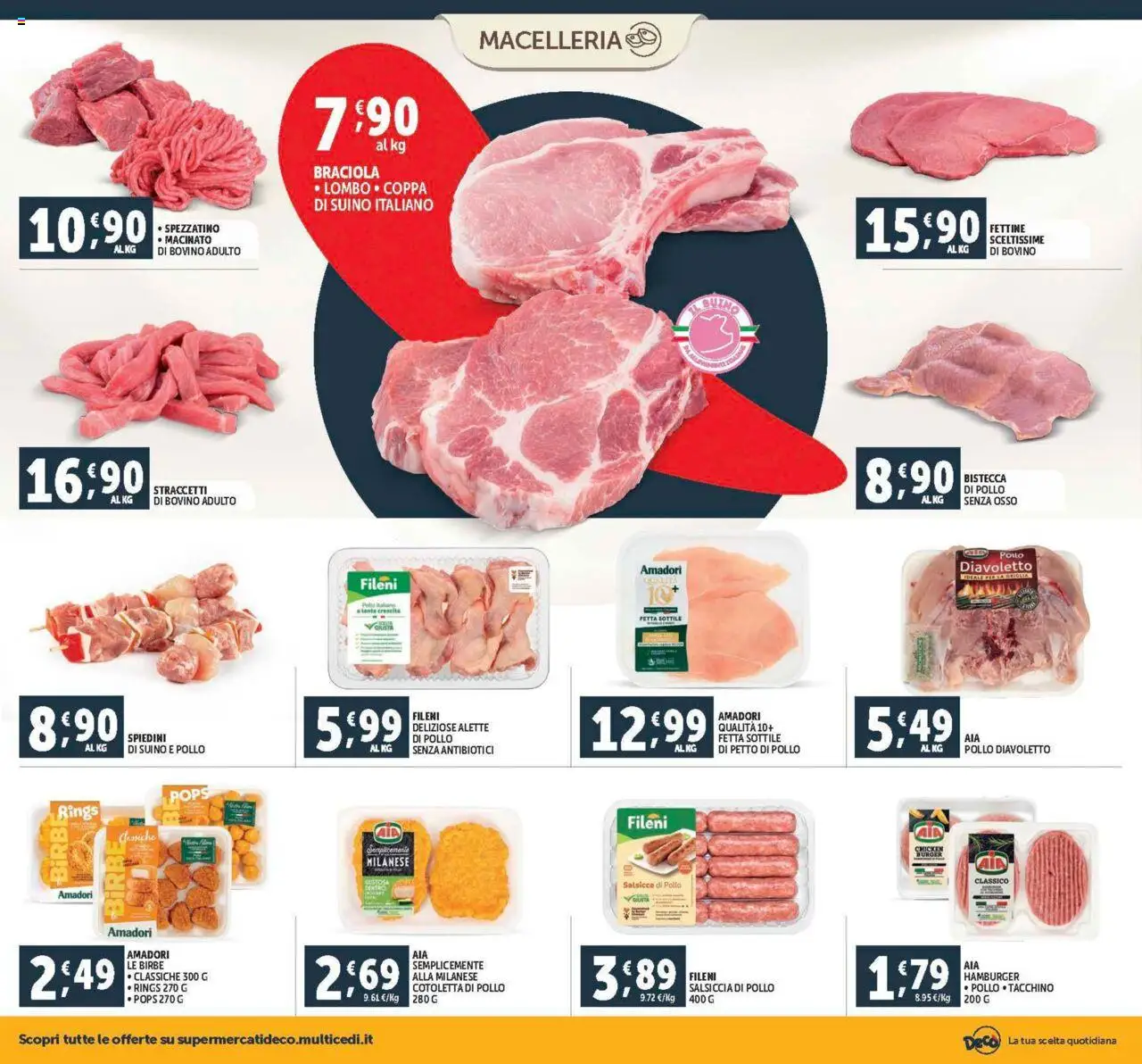 Volantino Decò del 08.08.2025 | Pagina: 4 | Prodotti: Salsiccia, Griglia, Hamburger, Macinato