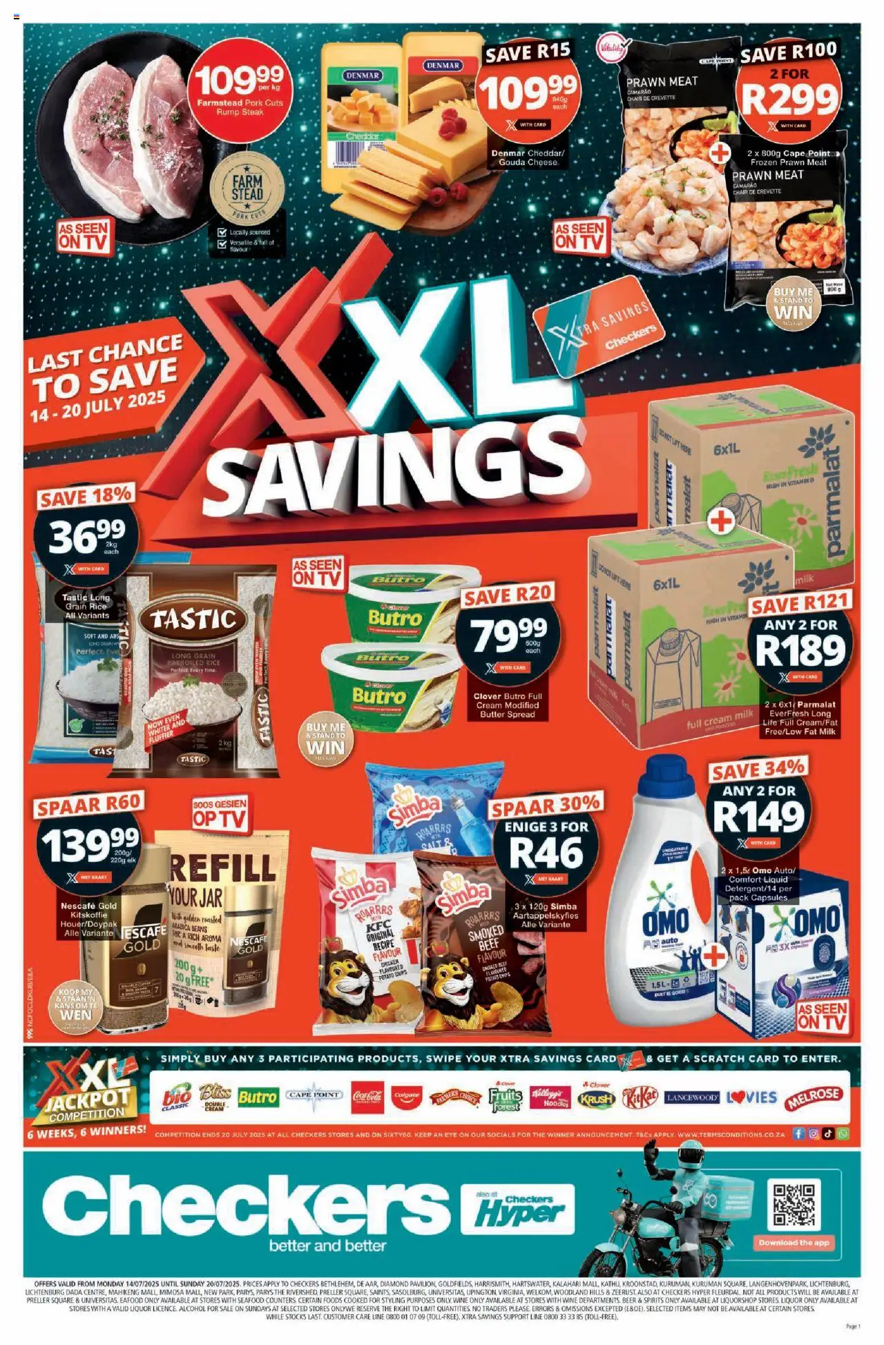 Checkers Northern Cape - XXL Savings Week 6 Deals │ valid from 14.07.2025 | Page: 1 | Products: TV, Chair, Wine, Salt