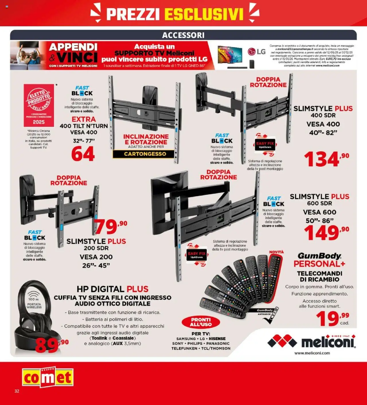 Volantino Comet del 09.10.2025 | Pagina: 32 | Prodotti: Soundbar, TV, Audio, Batteria