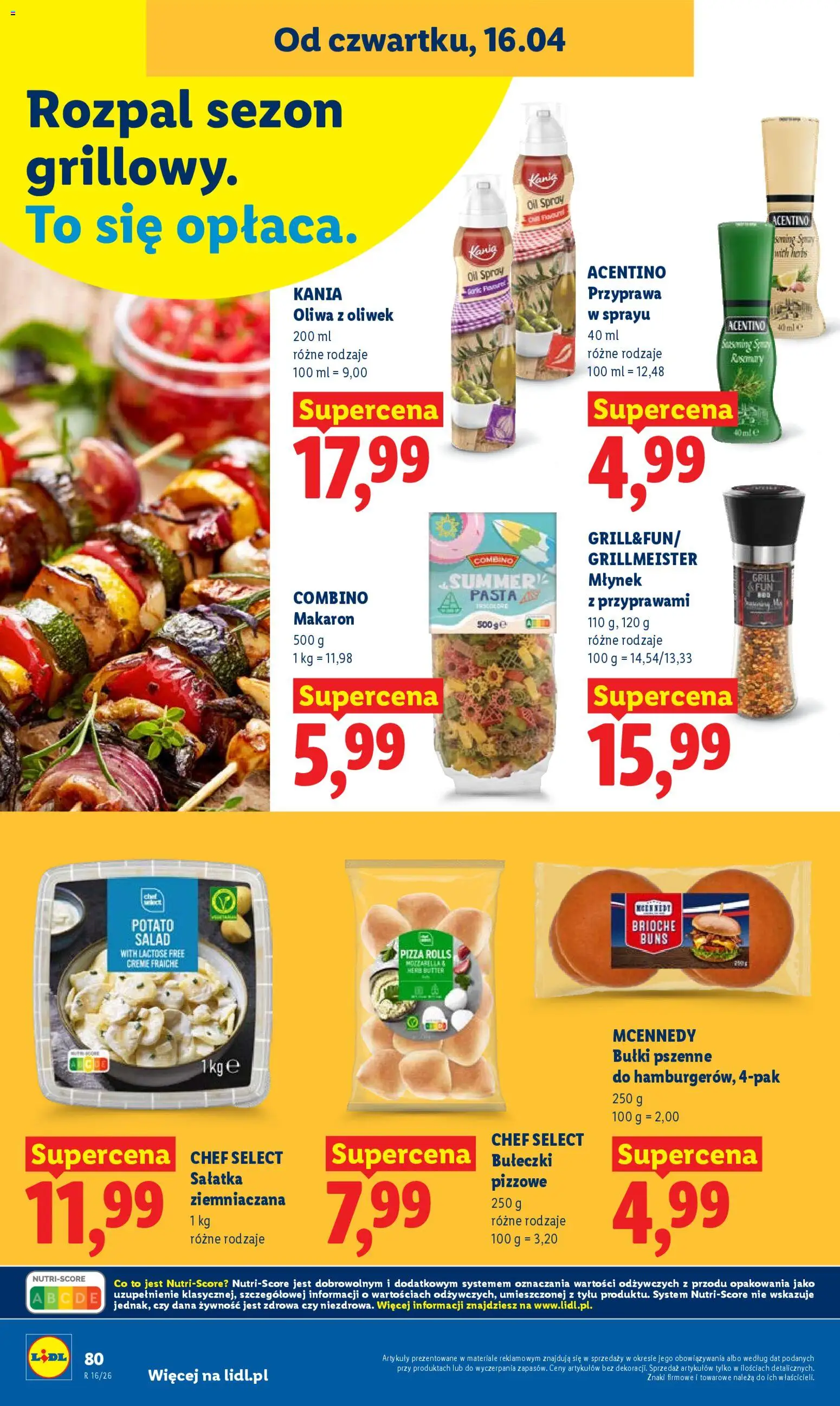 Lidl gazetka od 16.04.2026 | Strona: 80 | Produkty: Oliwa z oliwek, Młynek, Makaron, Sałatka