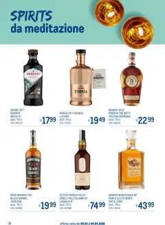 Anteprima del volantino Metro volantino Inspirations Pasqua valido a partire dal 05.03.2026 | Pagina: 16 | Prodotti: Whisky, Grappa, Brandy, Amaro