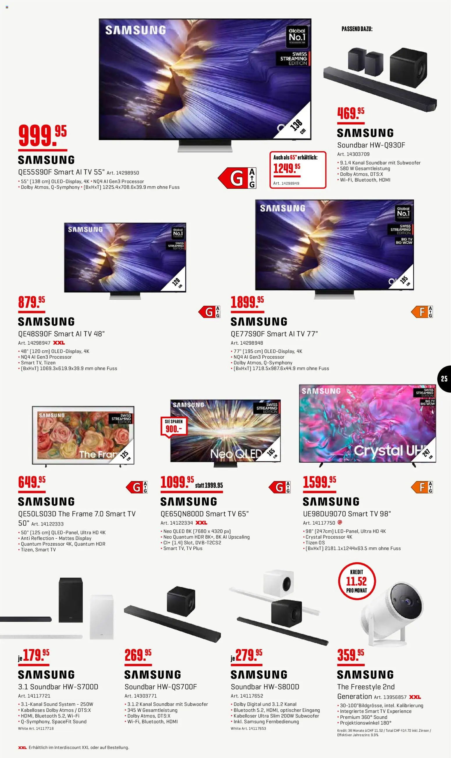Interdiscount aktionen 20% Rabatt – gültig ab 27.04.2026 | Seite: 25 | Produkte: Soundbar, TV, Samsung