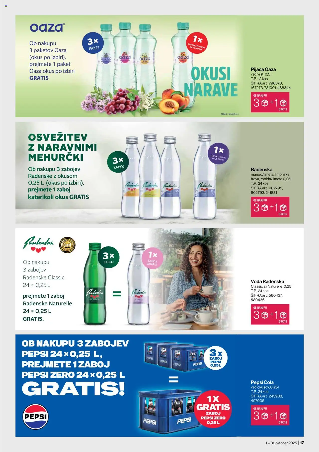 Novi Mercator katalog ponudbe – veljaven od 01.10.2025 | Stran: 17 | Izdelki: Kos, Zaboj, Voda