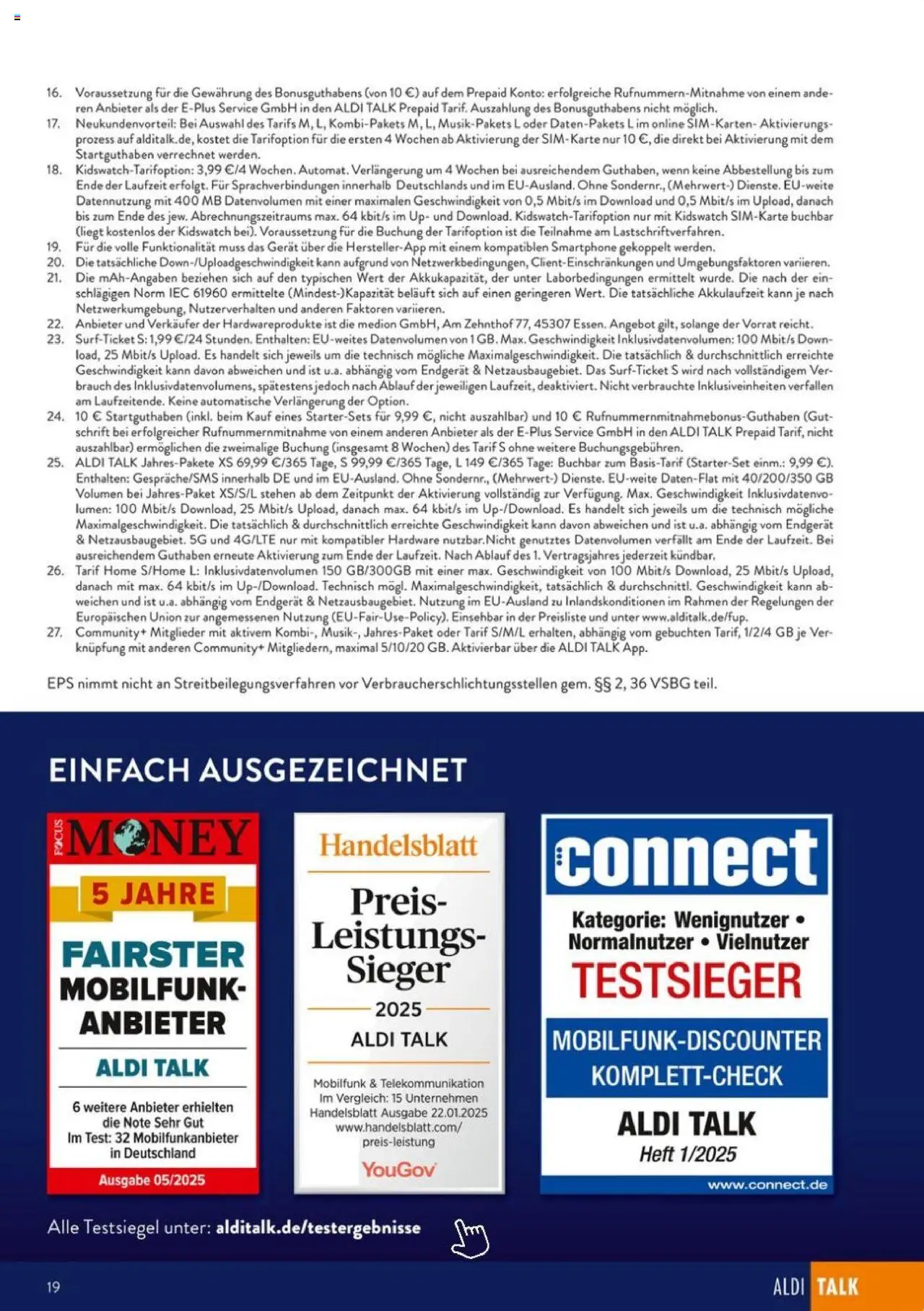 Aldi Süd Talk – gültig ab 18.09.2025 | Seite: 19 | Produkte: Smartphone