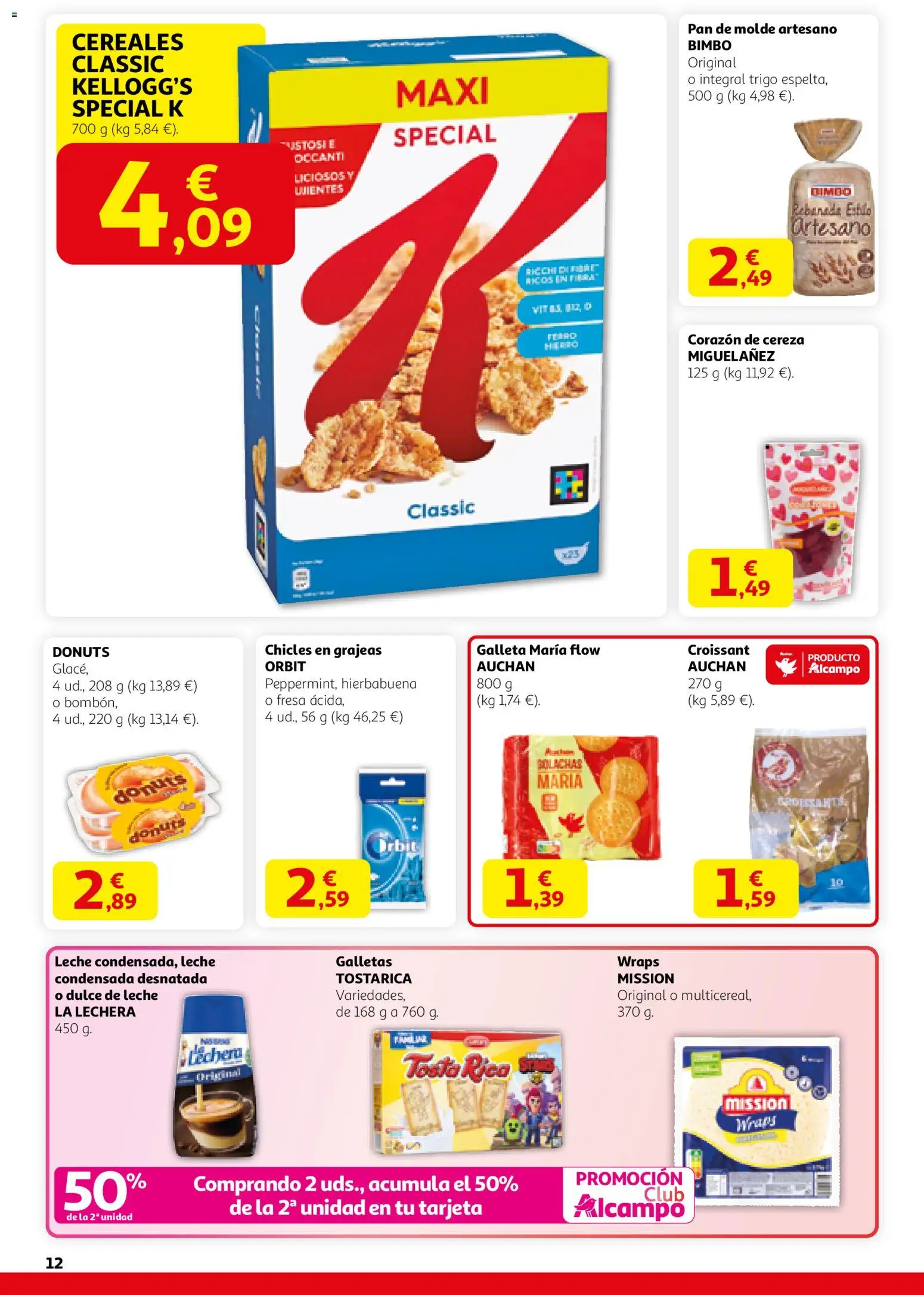 Alcampo - SS Catalán │ válido desde el 12.02.2026 | Página: 12 | Productos: Croissant, Galletas, Pan de molde, Donuts