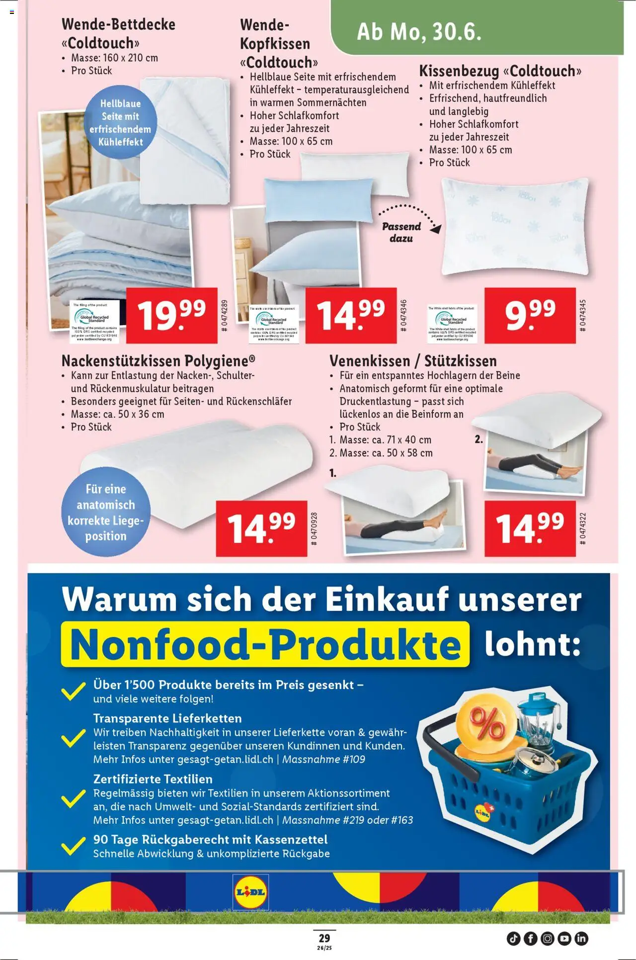 Lidl Aktionen ab 26.06.2025 | Seite: 35 | Produkte: Kopfkissen, Liege