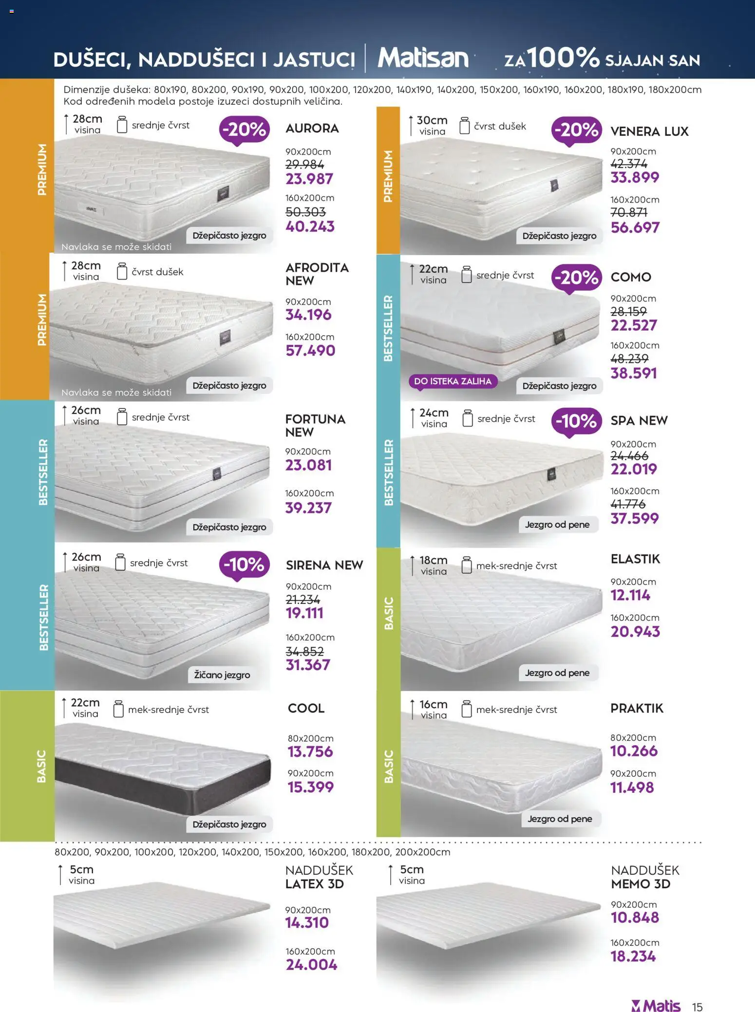 Matis katalog - važi od 01.03.2026 | Strana: 15 | Proizvode: Dušek, Naddušeci