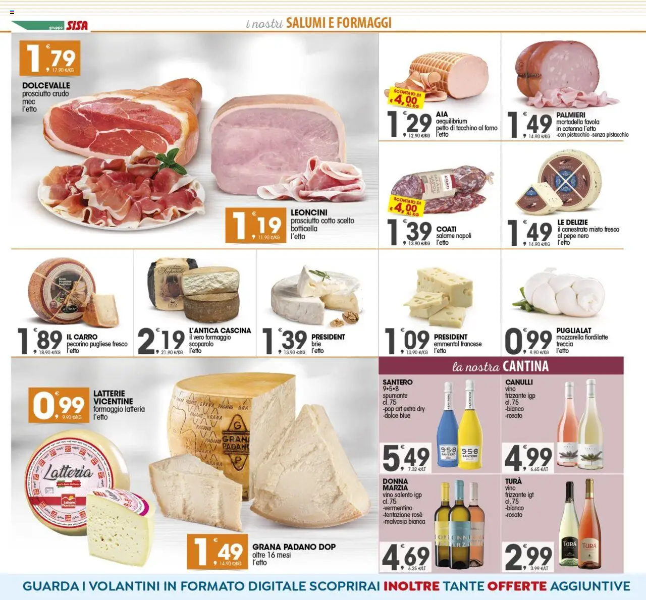 Volantino SISA del 14.10.2025 | Pagina: 2 | Prodotti: Pepe, Mozzarella, Prosciutto, Vino