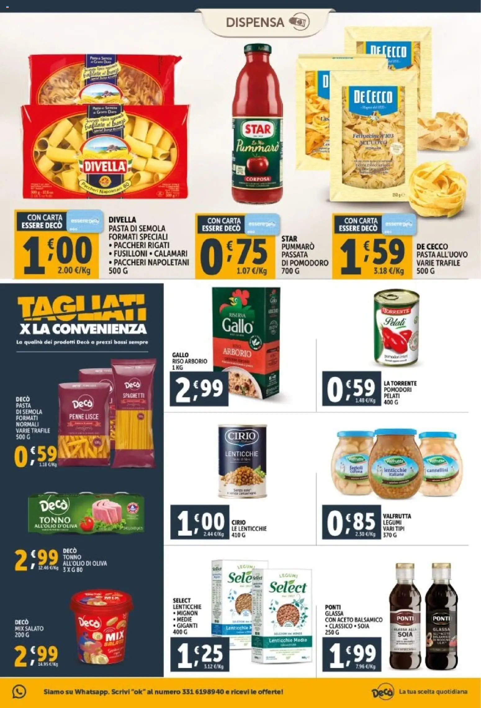 Volantino Decò del 29.12.2025 | Pagina: 17 | Prodotti: Cannellini, Calamari, Pasta, Aceto