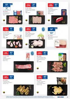 MAXIMA leidinys galioja nuo 27.01.2026 | Puslapis: 23 | Prekių: Kiaulienos, Jautienos, Dešrelės, Viščiukas