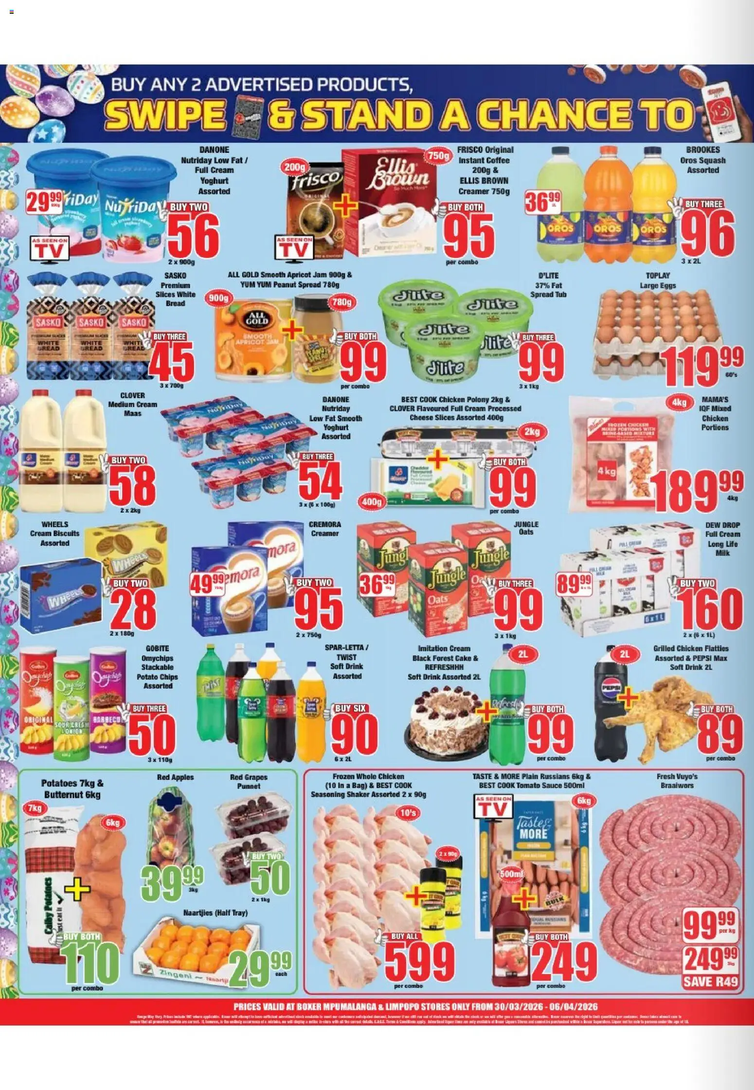 New Boxer catalogue – valid from 30.03.2026 | Page: 2 | Products: Oats, Apples, Chips, Potatoes