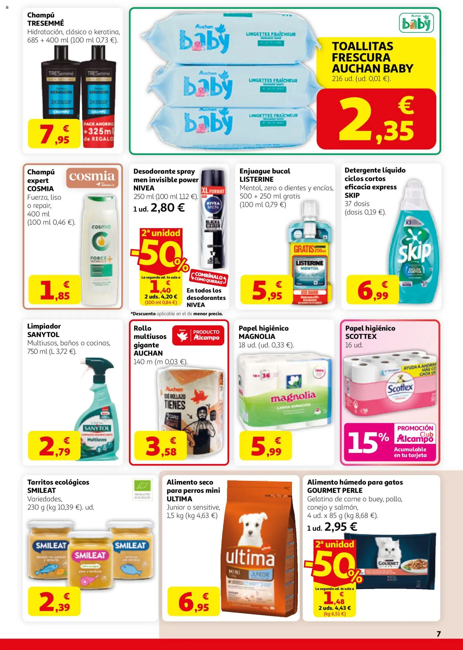 Alcampo SM Madrid │ válido desde el 12.03.2026 | Página: 7 | Productos: Gelatina, Desodorante, Papel higienico, Detergente líquido