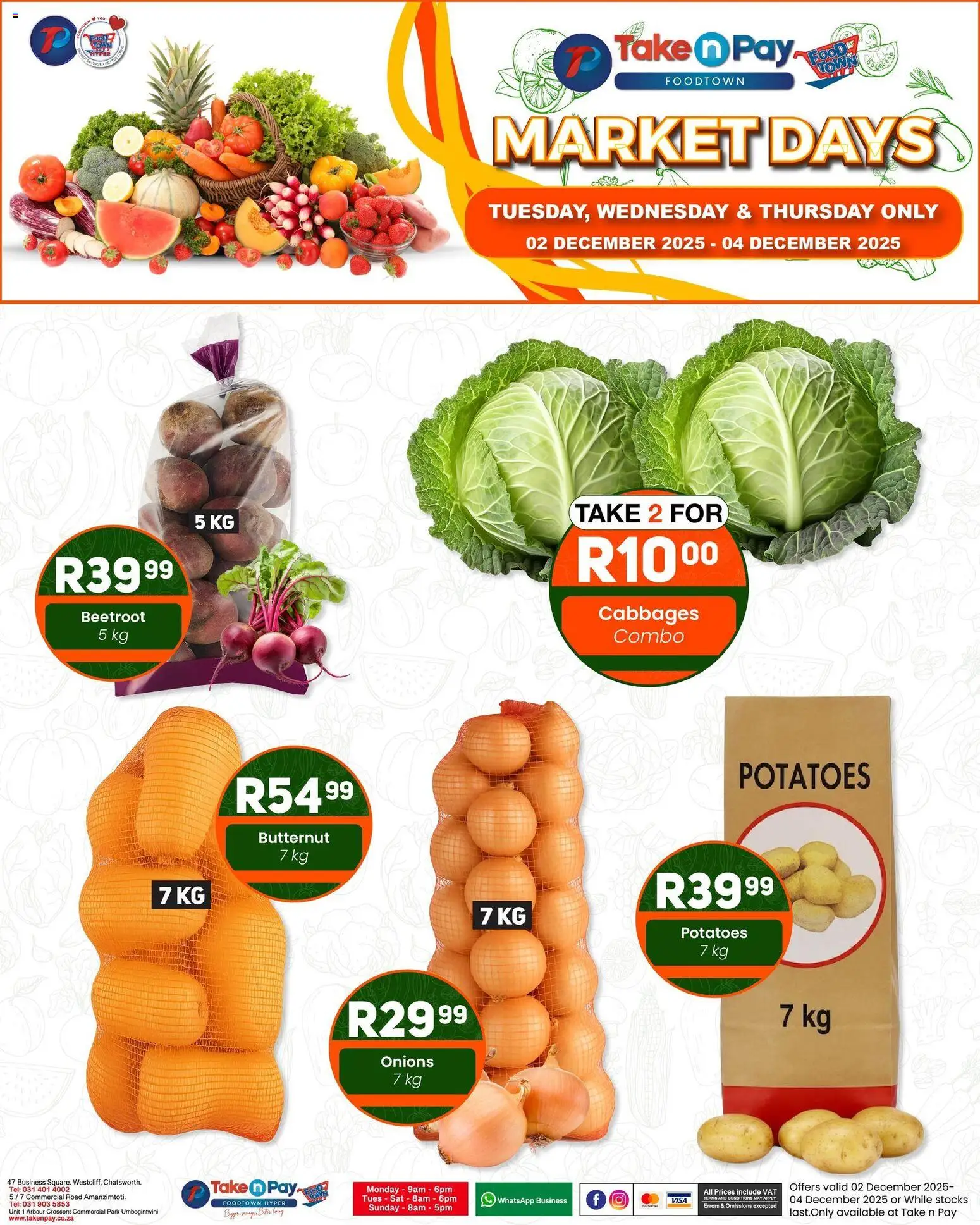 New Take n Pay catalogue – valid from 02.12.2025 | Page: 3 | Products: Potatoes, Onions, Cabbages