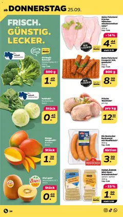 Netto Prospekt 	 – gültig ab 21.09.2025 | Seite: 24 | Produkte: Bockwurst, Mango, Rindfleisch, Kiwi