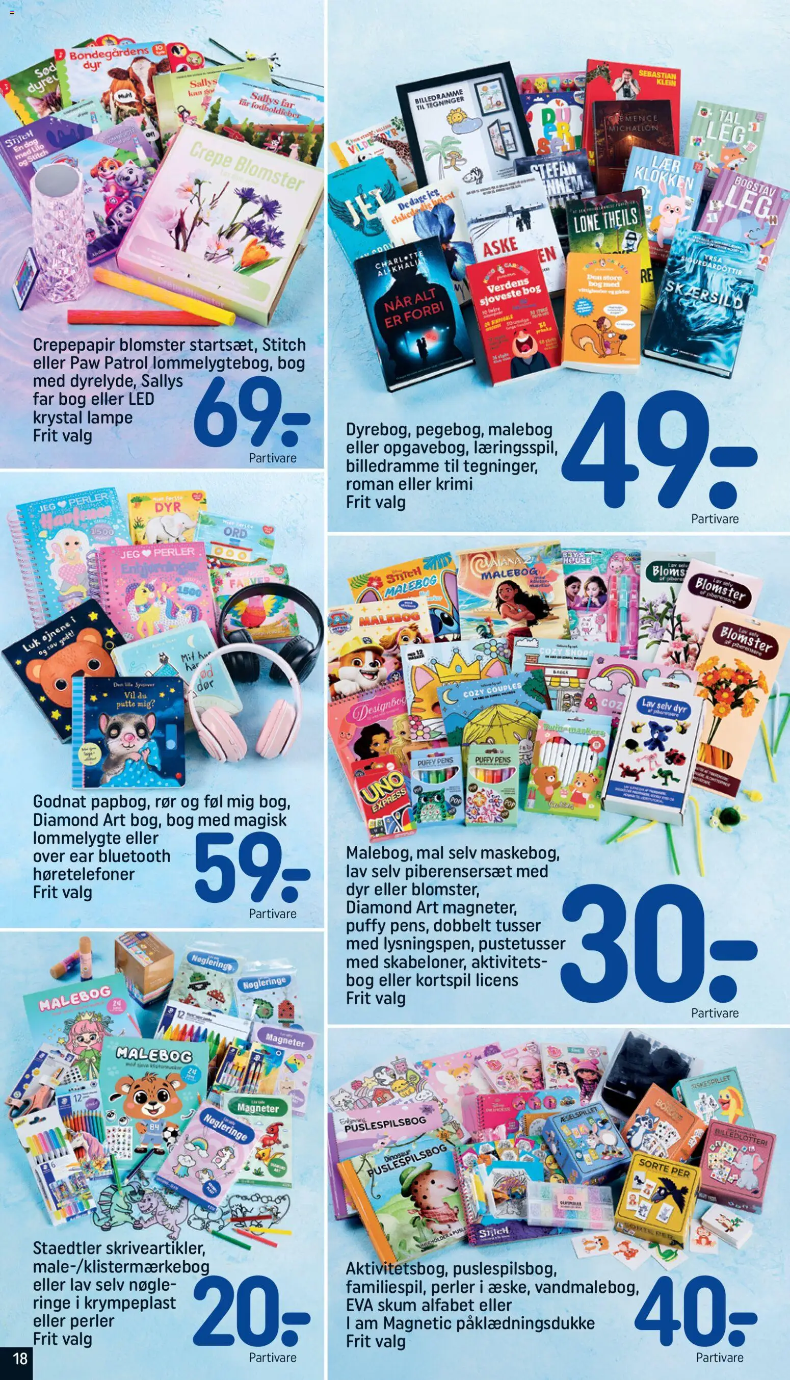 Rema 1000 tilbudsavis – gyldig fra 08.02.2026 | Side: 18 | Produkter: Lampe, Høretelefoner, Billedramme