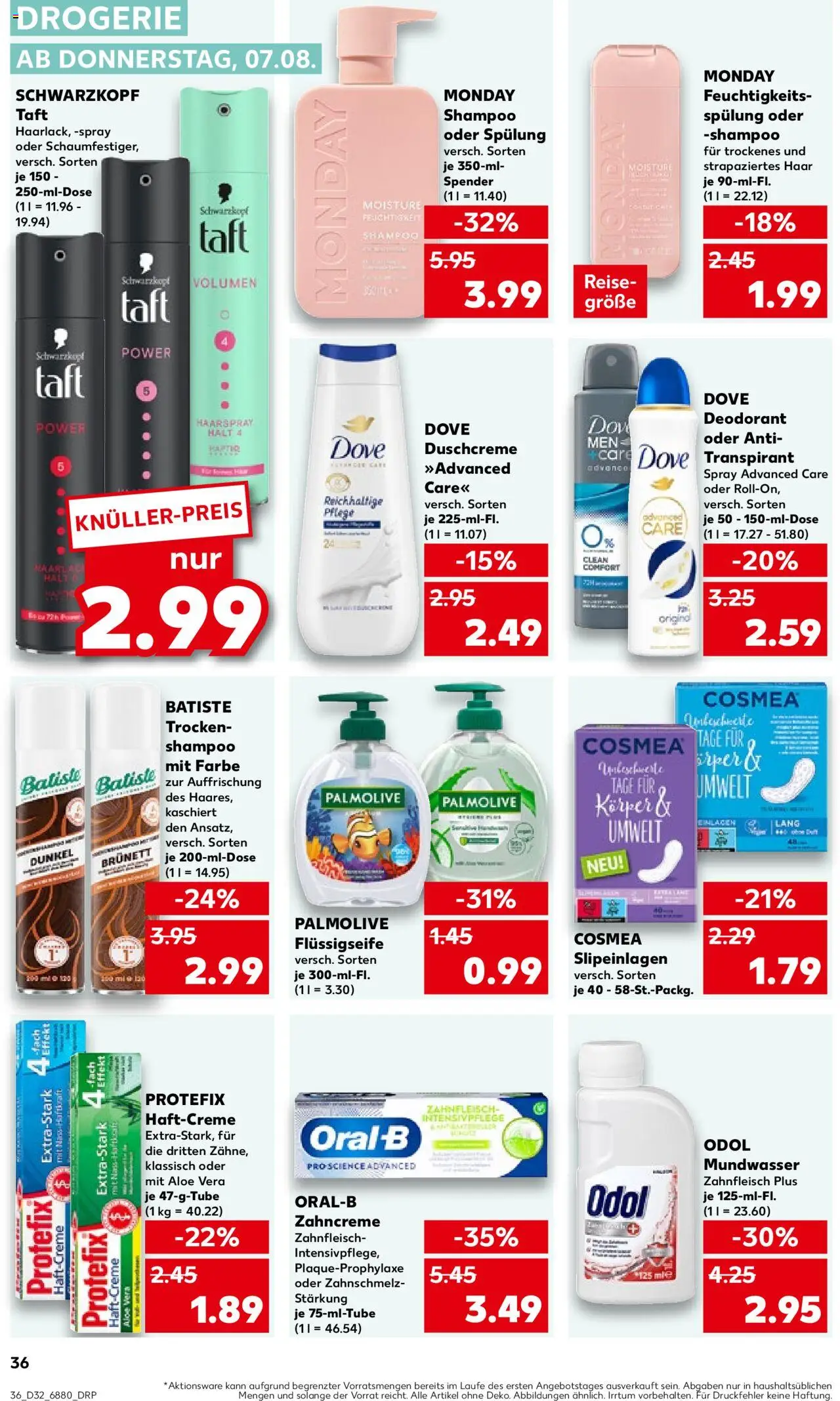 Kaufland prospekt Völklingen	 - gültig ab dem 07.08.2025 | Seite: 36 | Produkte: Shampoo, Spülung, Haarspray, Duschcreme