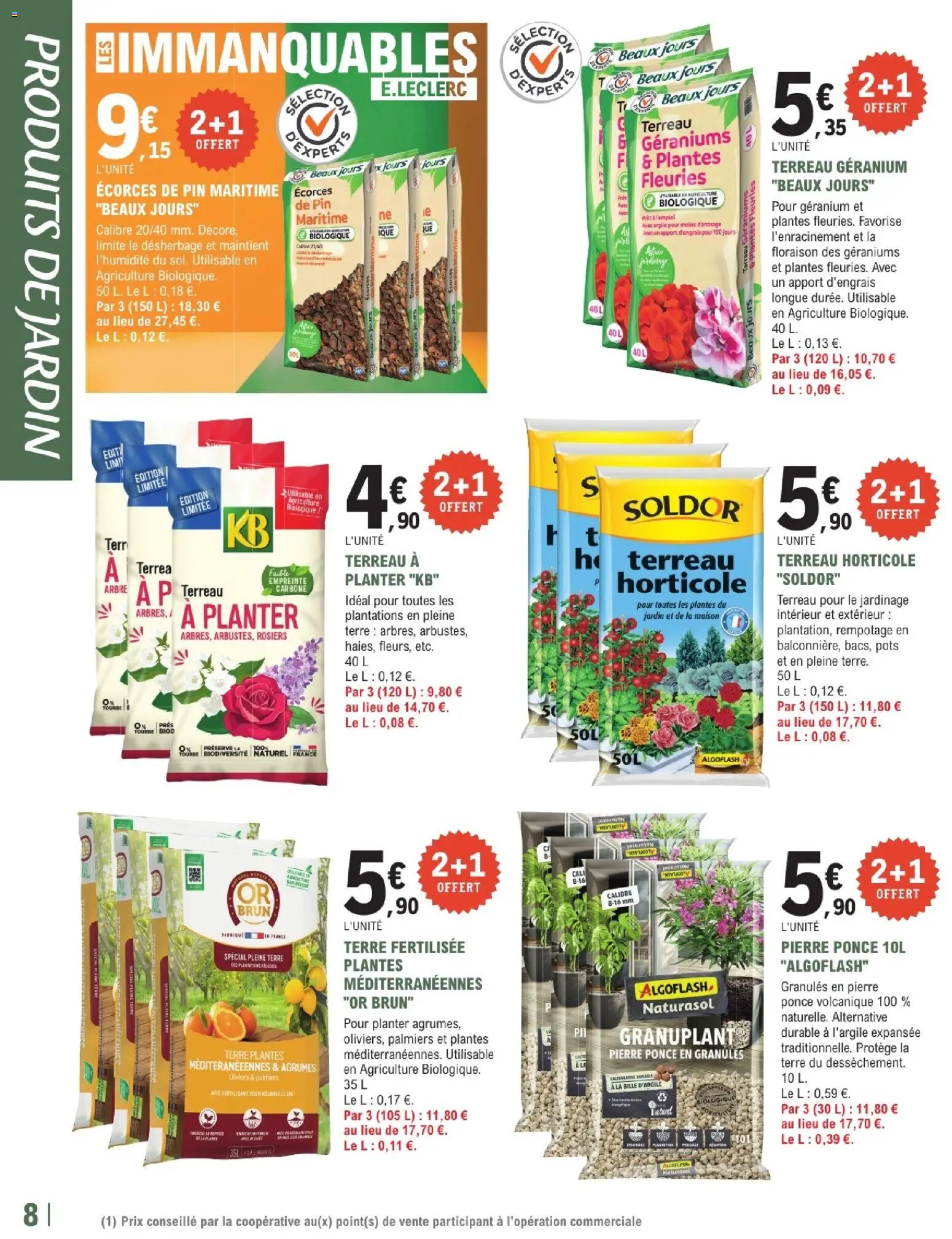 {H1} | Page: 8 | Produits: Écorces de pin, Terreau, Argile, Terreau horticole