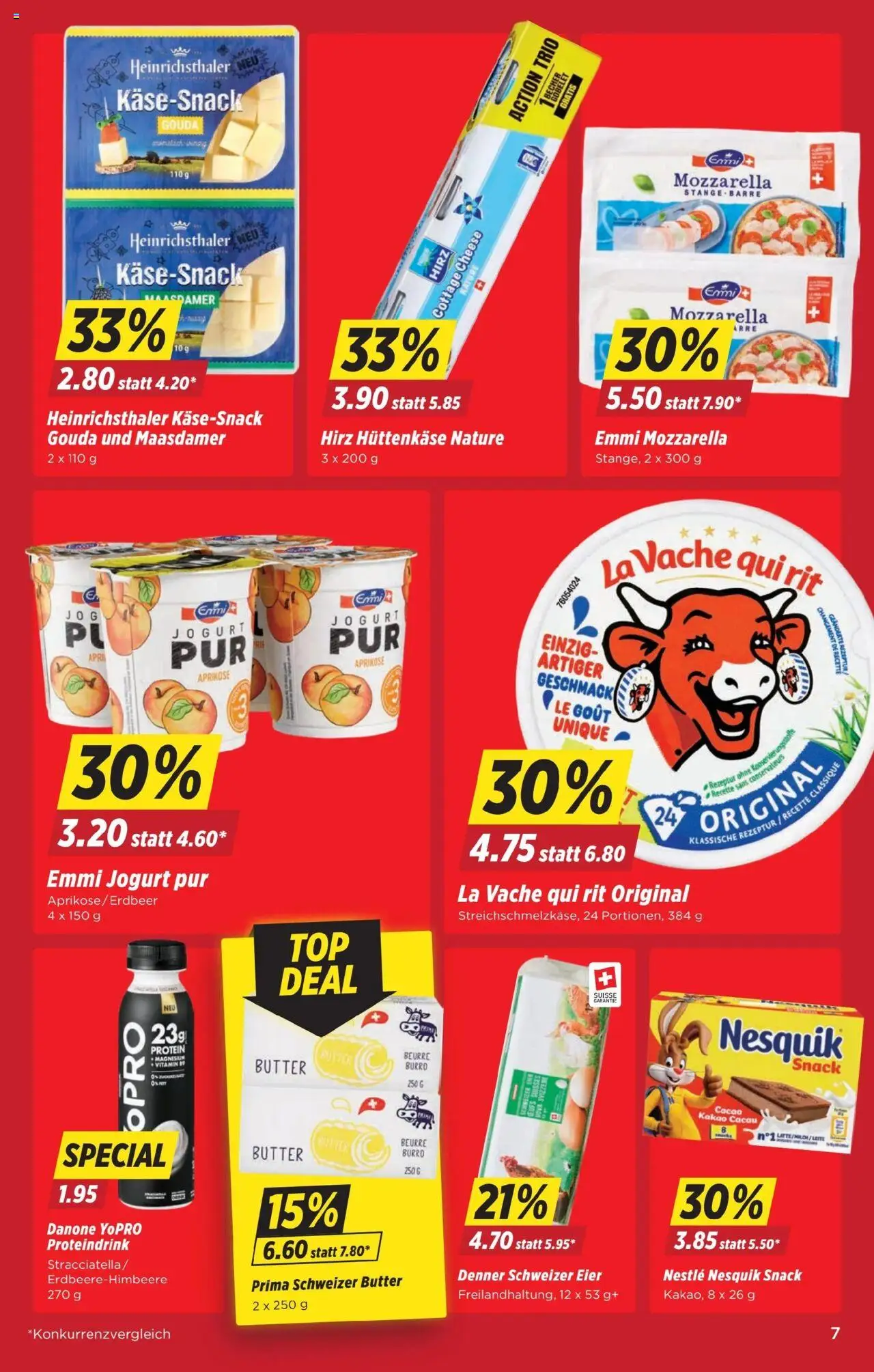 Denner Aktionen ab 27.05.2025 | Seite: 7 | Produkte: Gouda, Butter, Eier, Hüttenkäse
