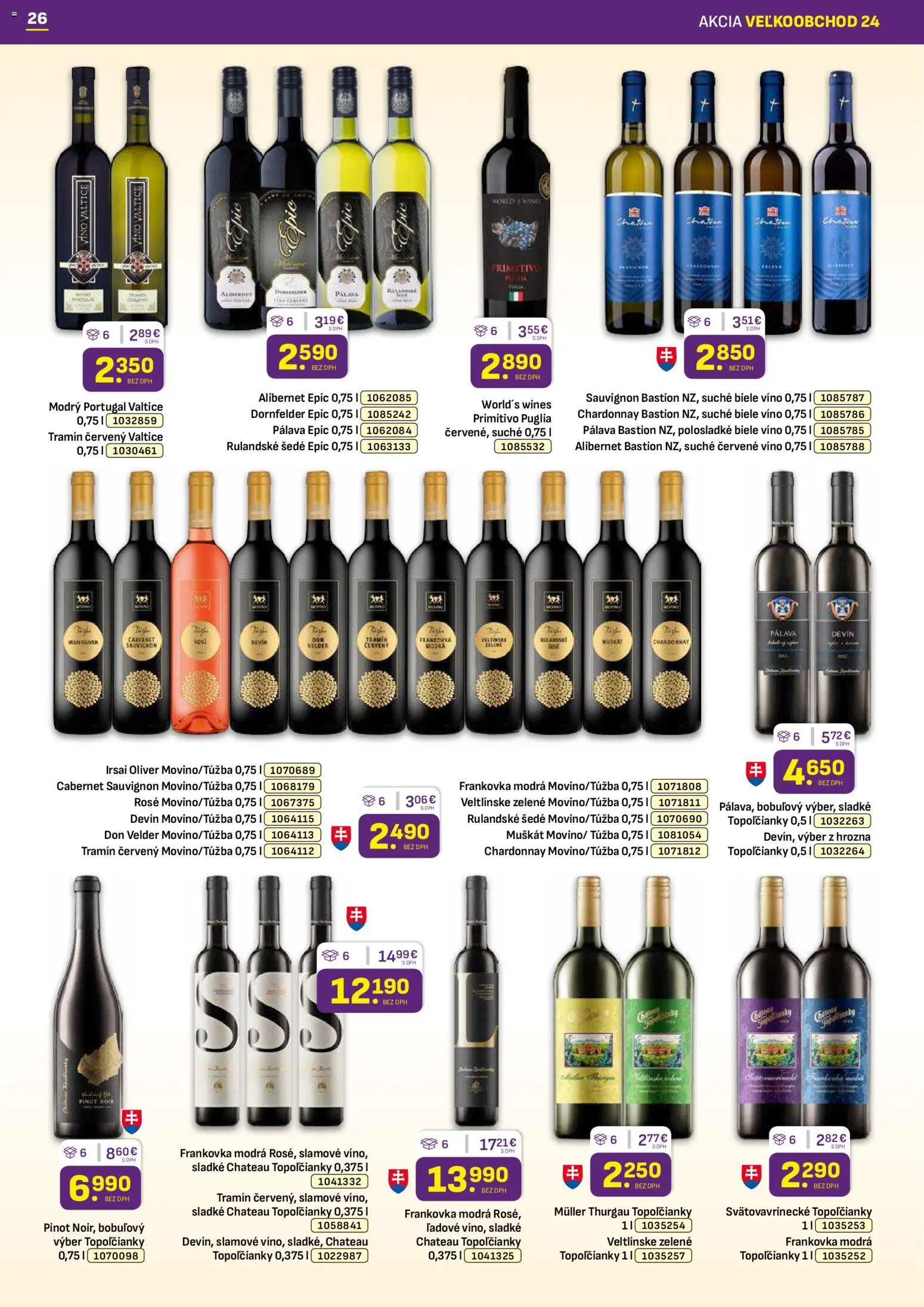 Nové Libex akcie – leták je platný od 01.12.2025 | Strana: 26 | Produkty: Biele víno, Víno, Červené víno