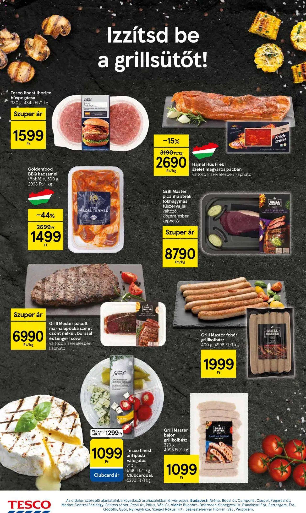 Tesco akciós ujság - amely érvényes a következő dátumtól: 14.08.2025 | Oldal: 20 | Termékek: Kacsamell, Grillkolbász, Grill, Antipasti