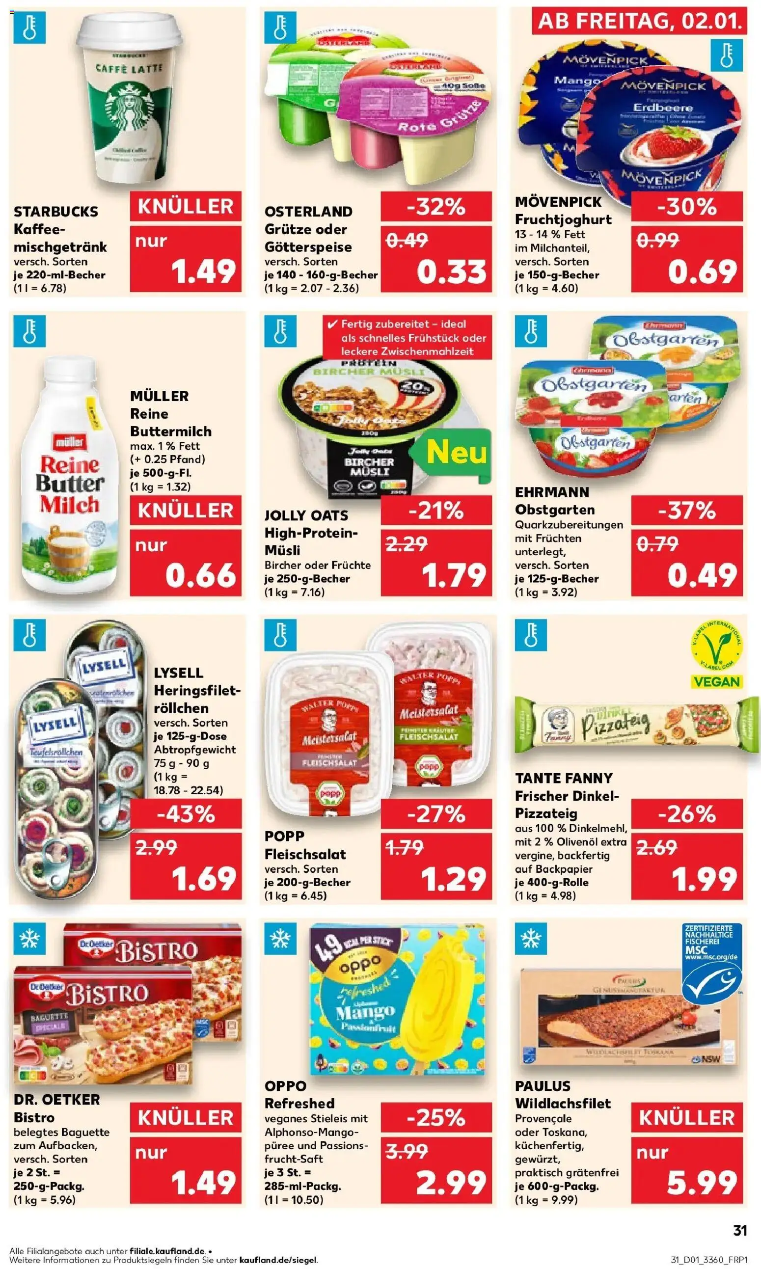 Kaufland prospekt Wernigerode	 – gültig ab 02.01.2026 | Seite: 31 | Produkte: Butter, Starbucks, Mango, Fruchtsaft