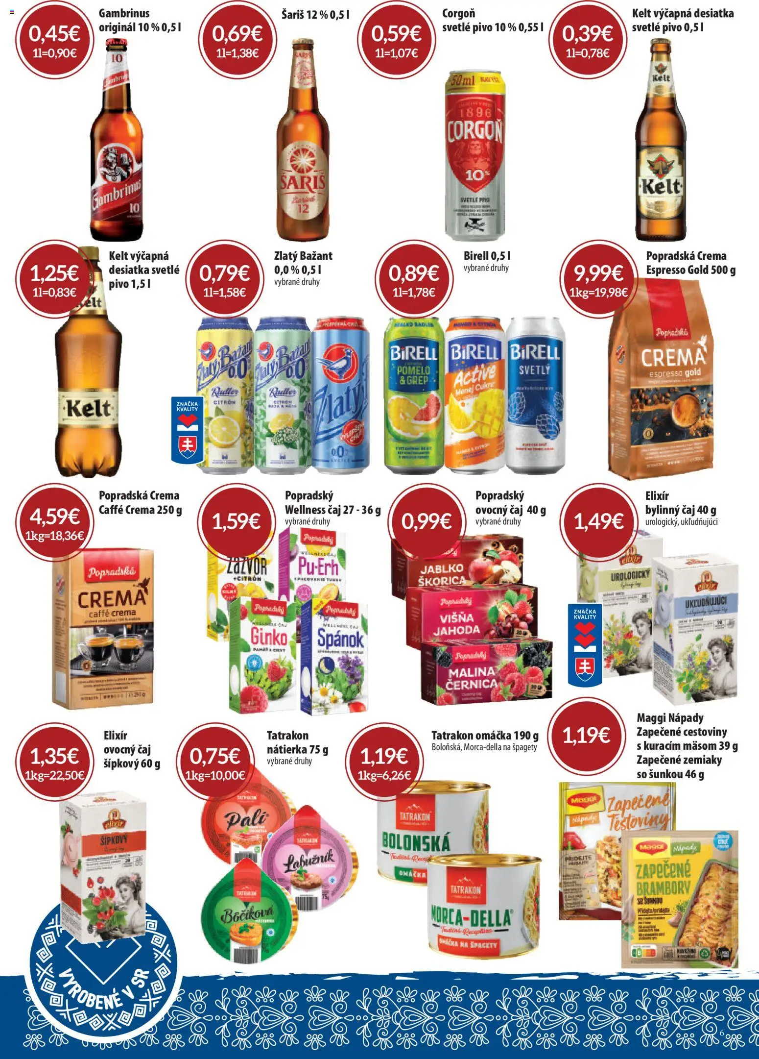 Nové CBA Komfos akcie – leták je platný od 08.01.2026 | Strana: 6 | Produkty: Birell, Šariš, Omáčka, Gambrinus