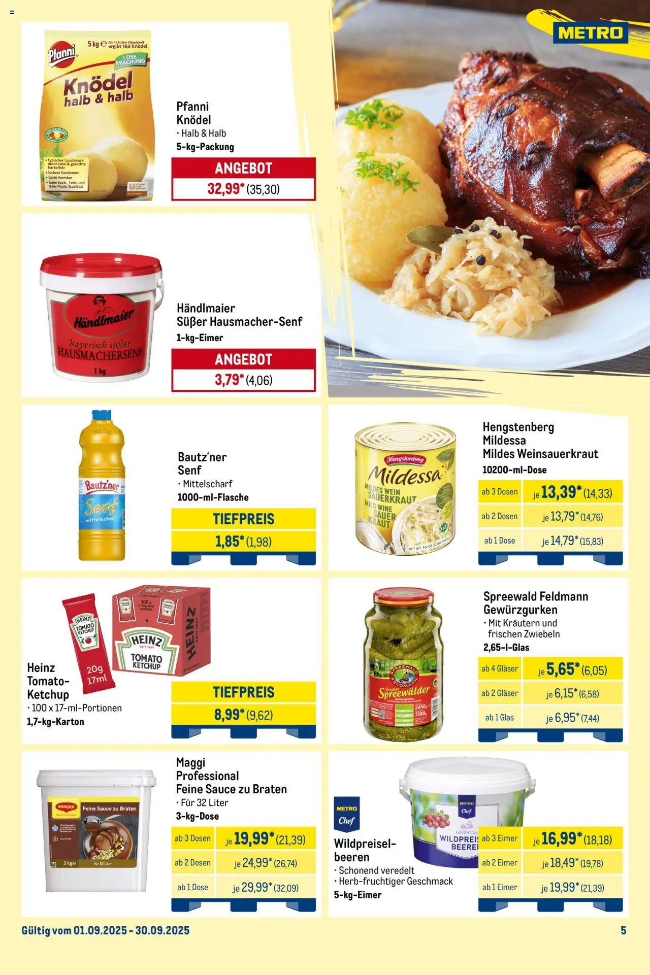 Metro Monats-Menü - gültig ab dem 01.09.2025 | Seite: 5 | Produkte: Maggi, Heinz ketchup, Kartoffeln, Ketchup