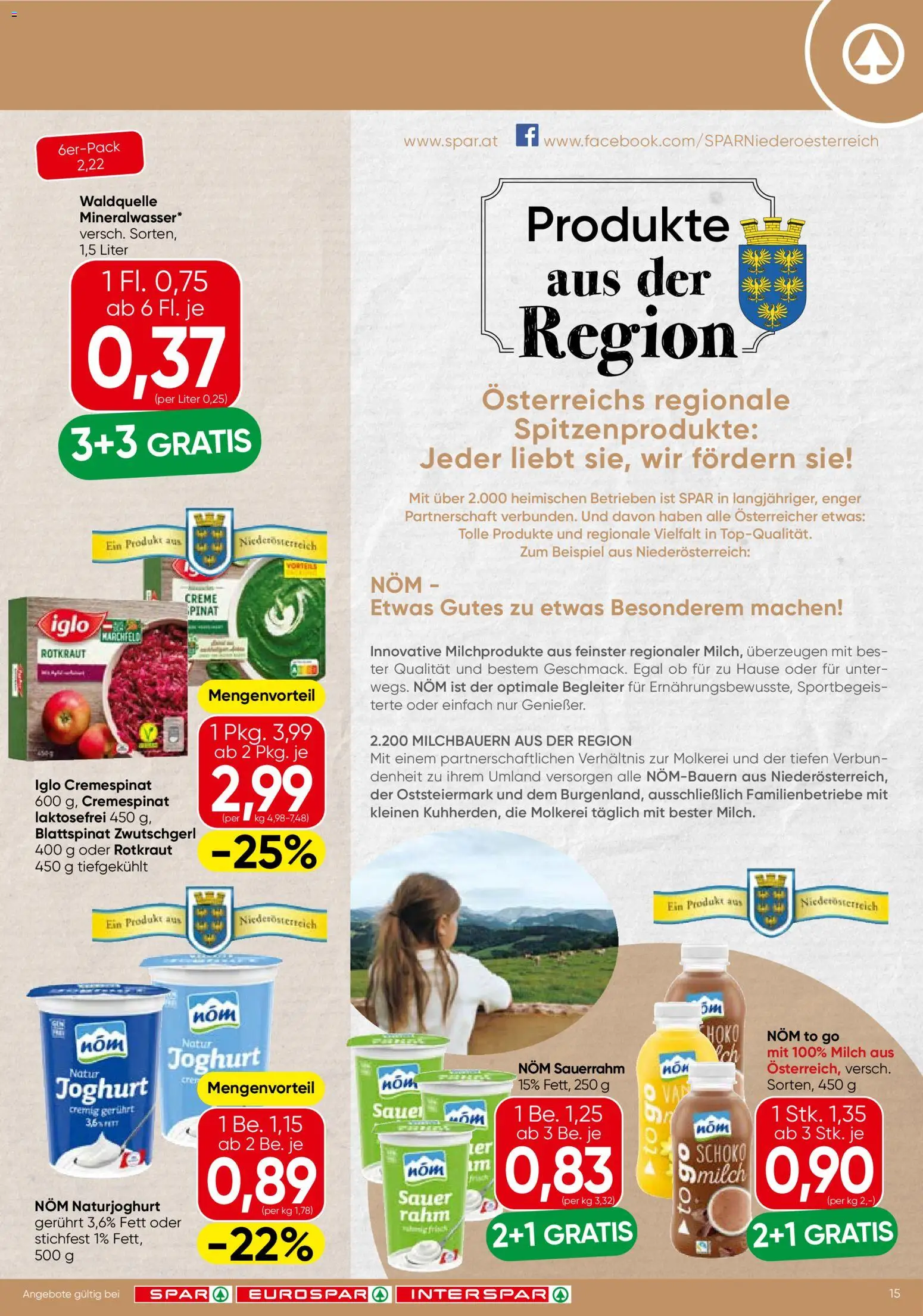 Spar Flugblatt - Burgenland gültig ab 06.11.2025 | Seite: 15 | Produkte: Milch, Creme, Joghurt, Sauerrahm
