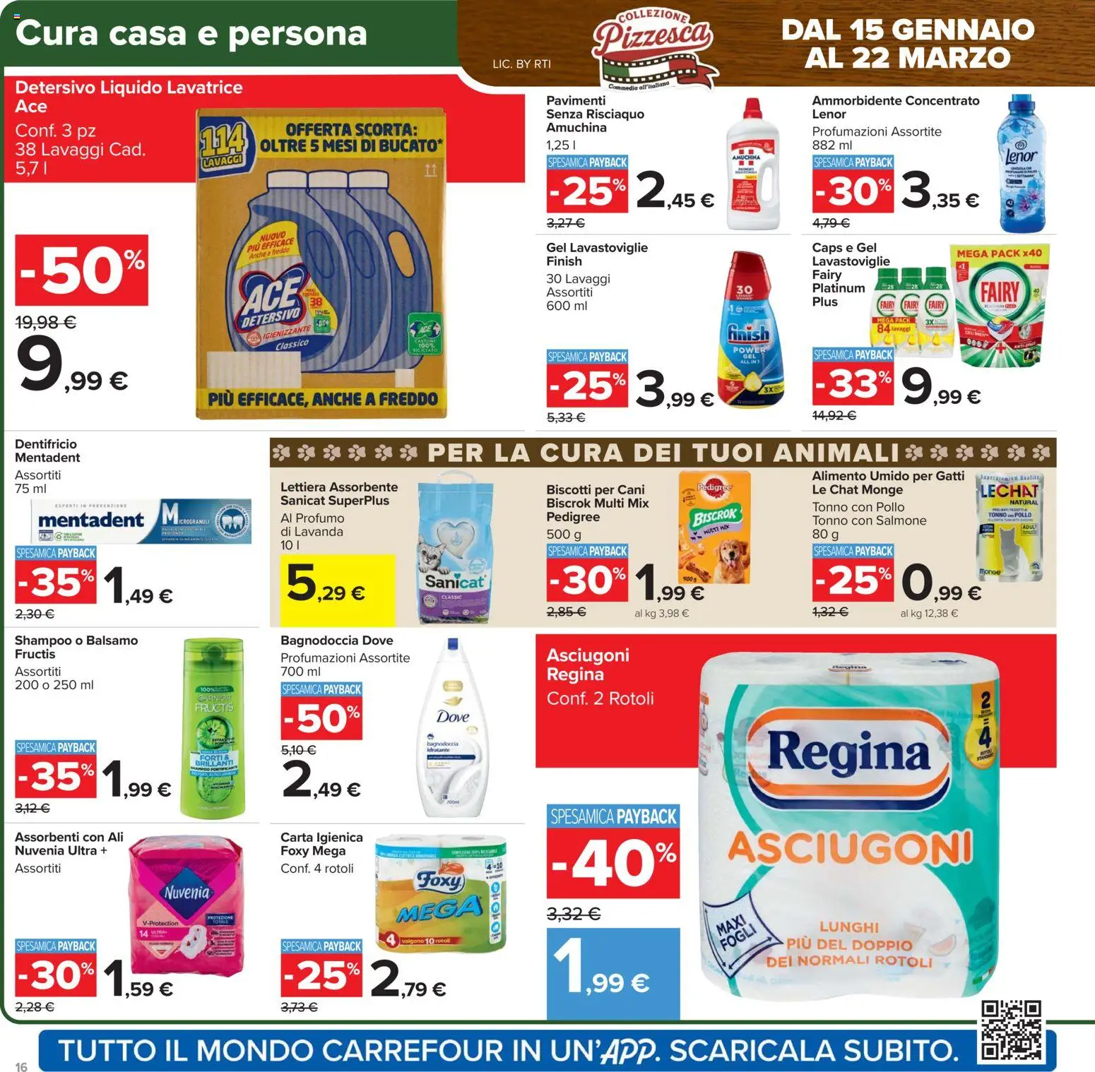 Volantino Carrefour del 15.01.2026 | Pagina: 16 | Prodotti: Pollo, Biscotti, Lavatrice, Profumo