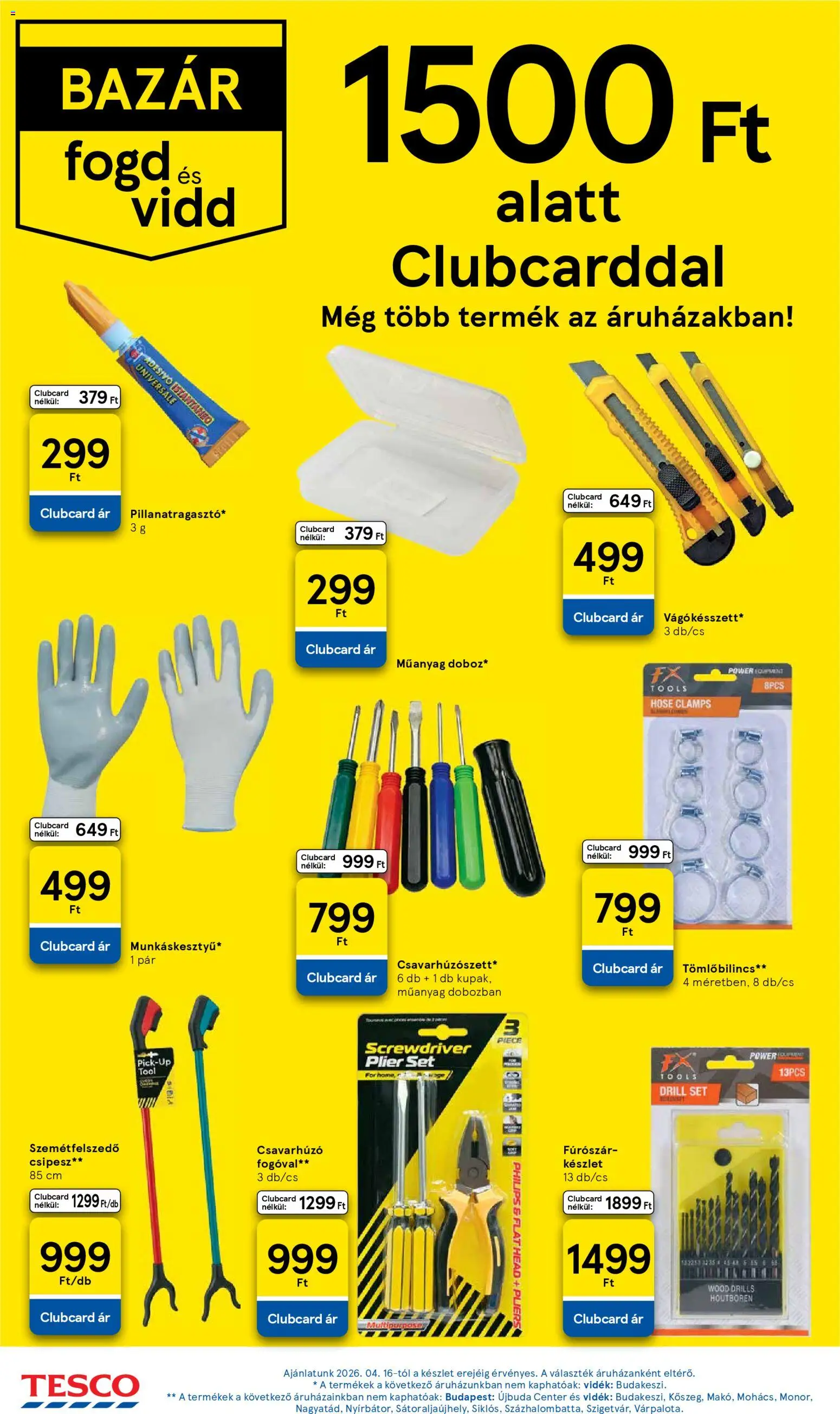 Tesco akciós ujság - amely érvényes a következő dátumtól: 16.04.2026 | Oldal: 14 | Termékek: Rum, Csavarhúzó