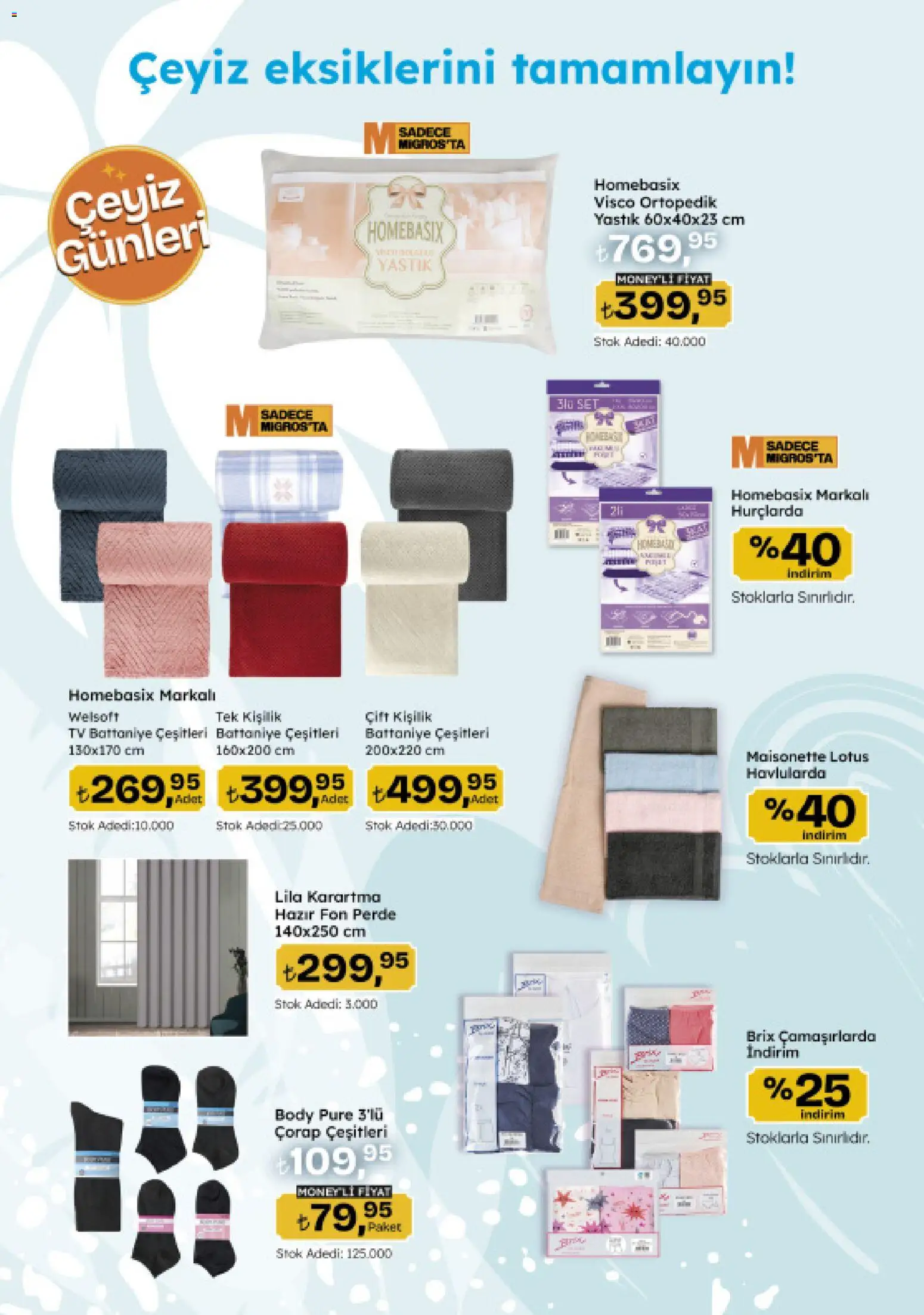 Migros Katalog - Migroskop - 16.04.2026 tarihinden itibaren geçerlidir | Sayfa: 137 | Ürünler: Yastık, Battaniye, TV, Perde