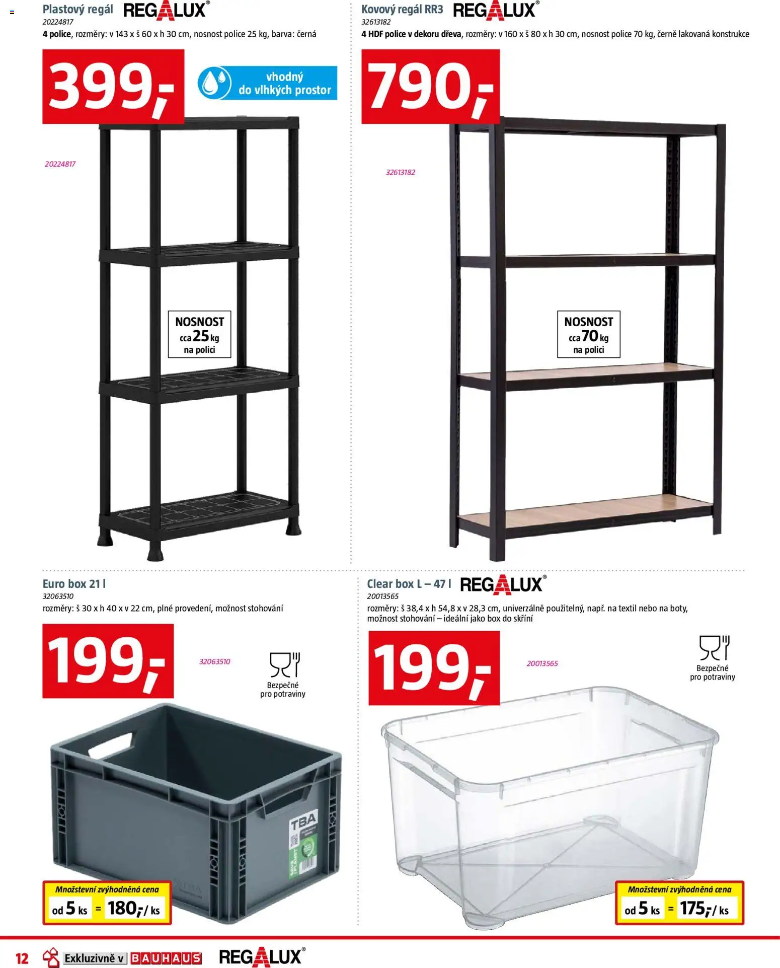 Bauhaus leták od 09.01.2026 | Strana: 12 | Produkty: Box, Potraviny, Regál, Kovový regál