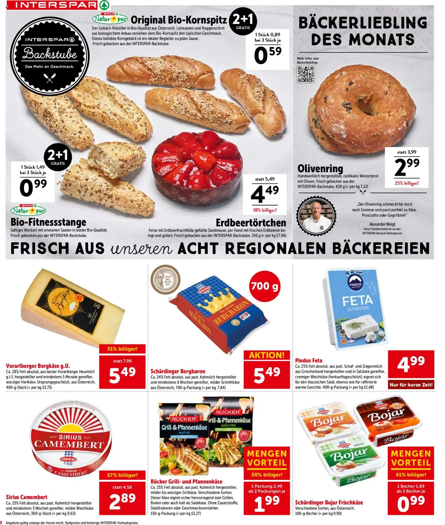 Interspar Flugblatt - Salzburg gültig ab 23.04.2026 | Seite: 8 | Produkte: Erdbeeren, Grill, Käse