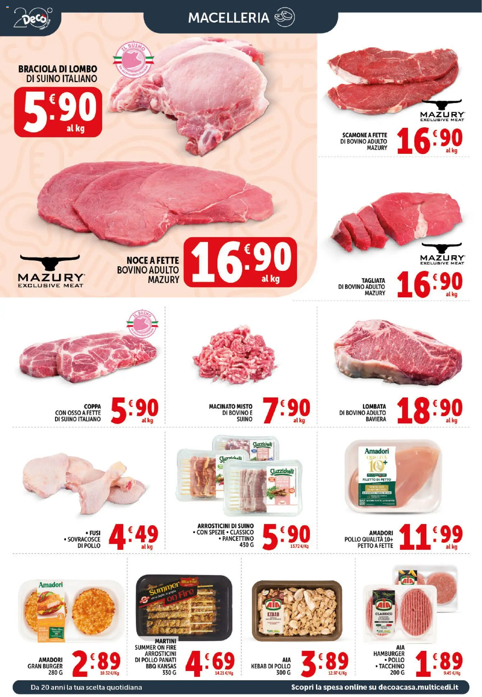 Volantino Decò del 21.04.2026 | Pagina: 4 | Prodotti: Bovino, Pollo, Suino, Arrosticini
