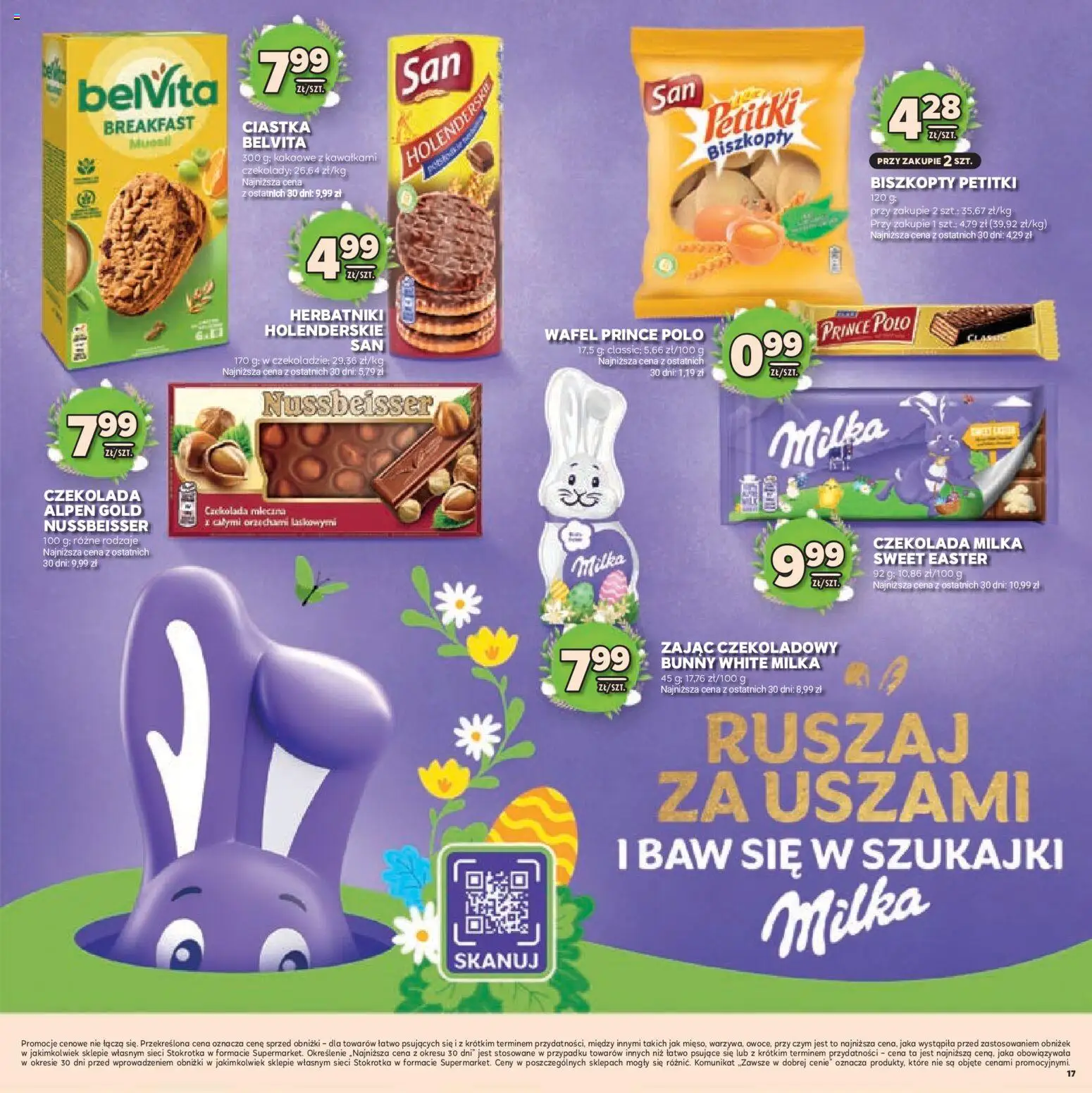 Stokrotka gazetka - Wielkanoc od 19.03.2026 | Strona: 17 | Produkty: Belvita, Czekolada milka, Ciastka belvita, Herbatniki holenderskie