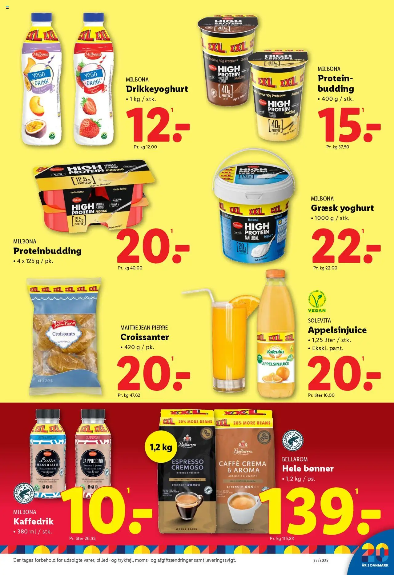 Lidl Tilbudsavis gyldig fra 10.08.2025 | Side: 11 | Produkter: Croissanter, Yoghurt, Appelsinjuice, Drikkeyoghurt