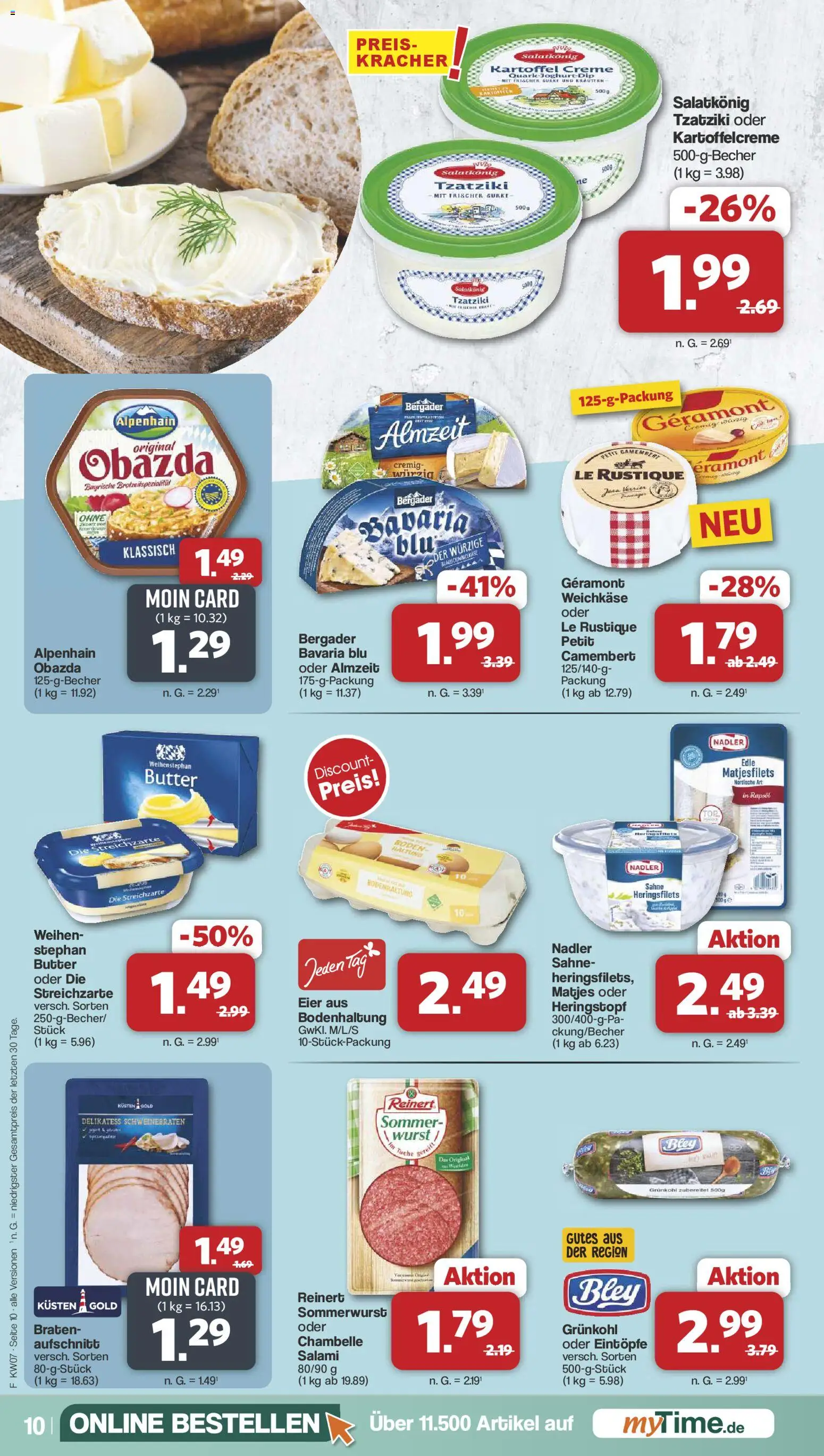 Famila Nordwest Prospekt 	 – gültig ab 08.02.2026 | Seite: 10 | Produkte: Quark, Butter, Wurst, Salami