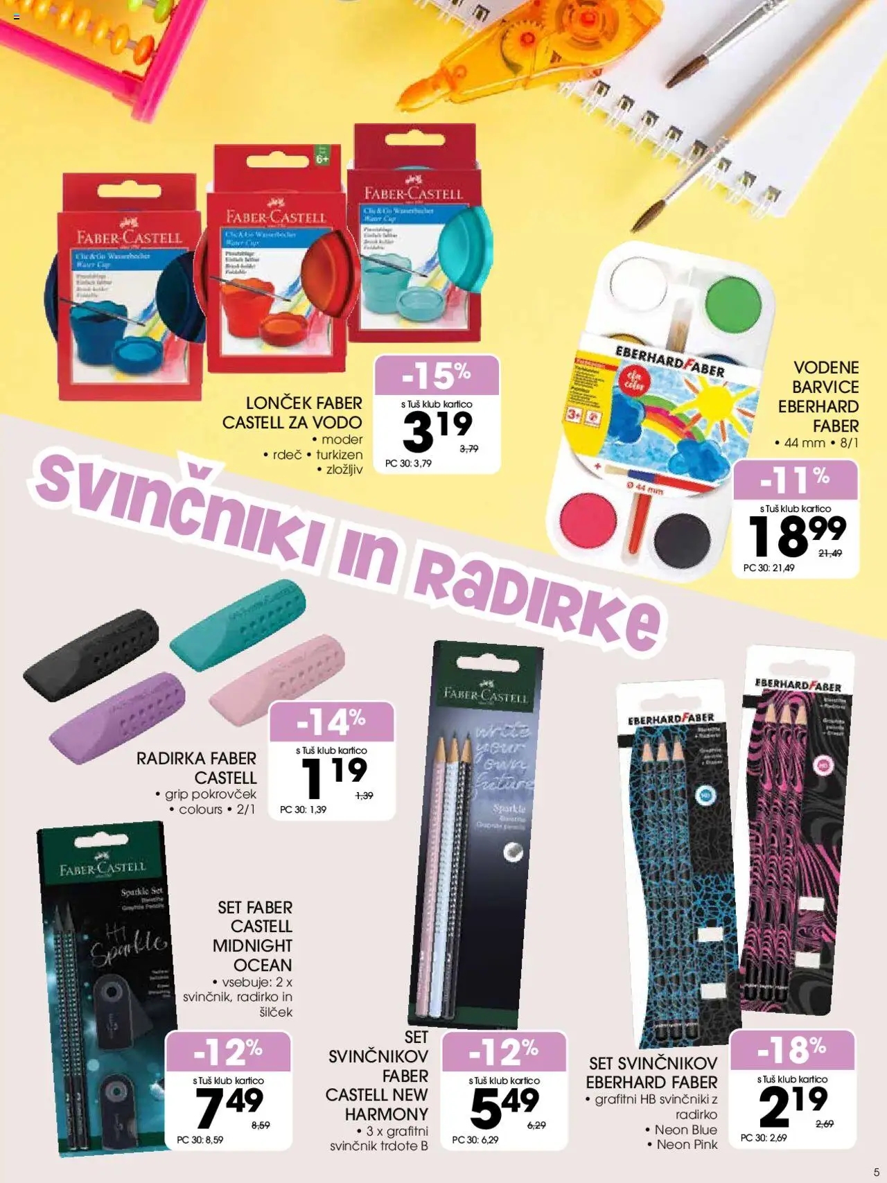 Tuš katalog │ velja od 18.06.2025 | Stran: 5 | Izdelki: Barvice, Silcek, Svinčnik