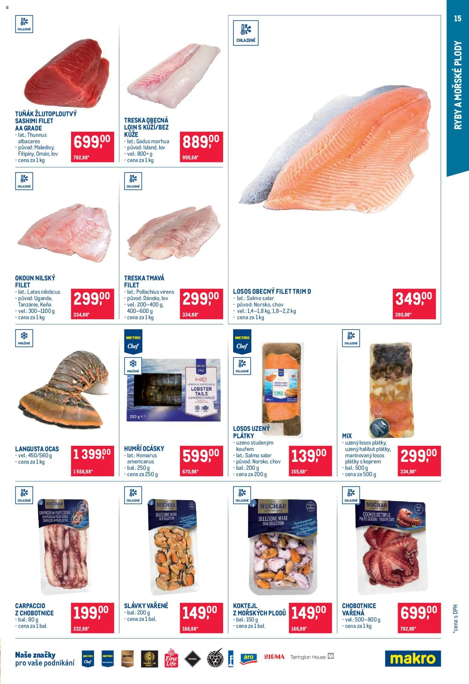 Makro leták - Pro milovníky jídla od 17.12.2025 | Strana: 15 | Produkty: Losos, Okoun, Filet, Cotto