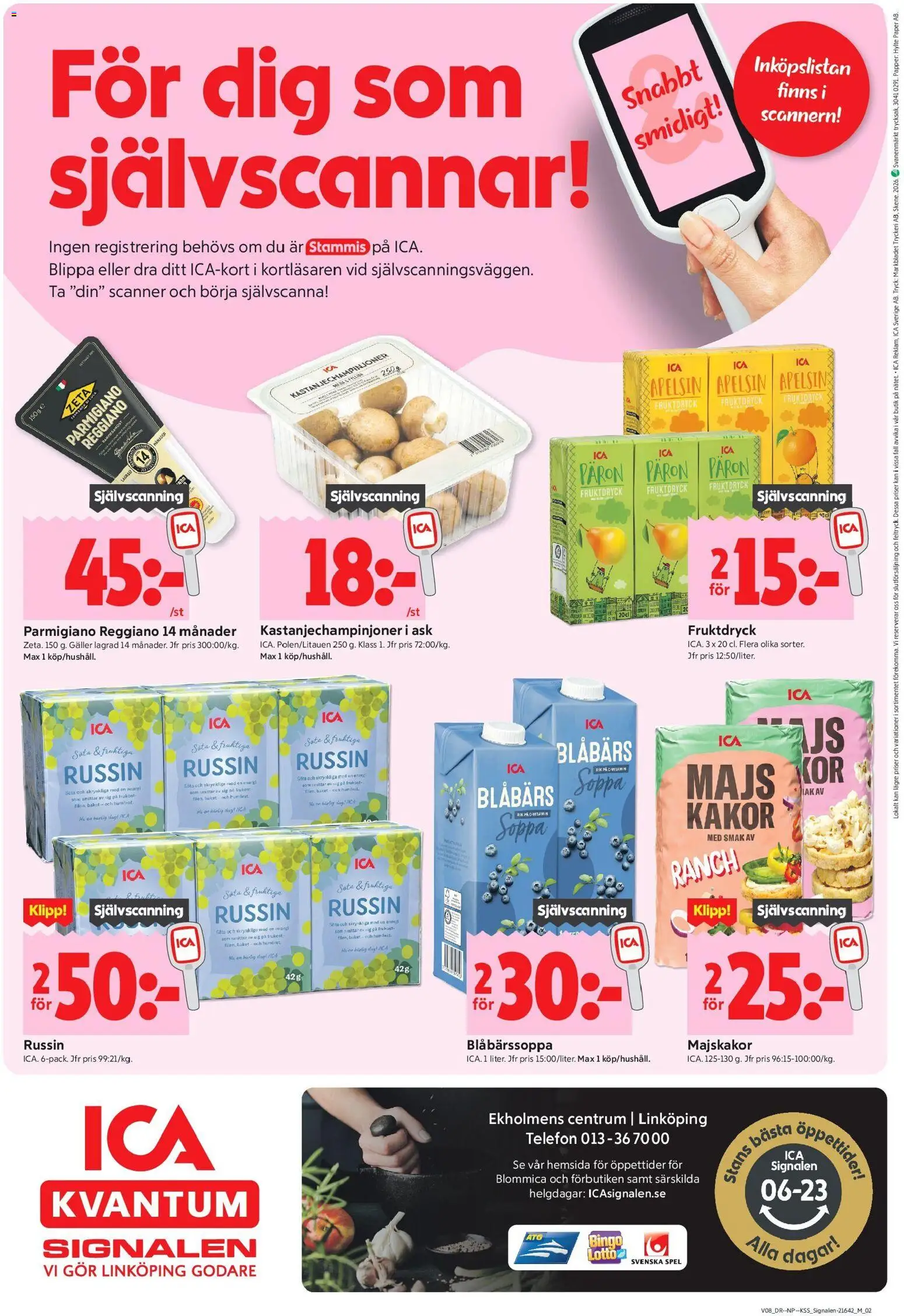 ICA Kvantum reklamblad aktuell från 16.02.2026 | Sida: 10 | Produkter: Papper, Apelsin, Telefon, Spel