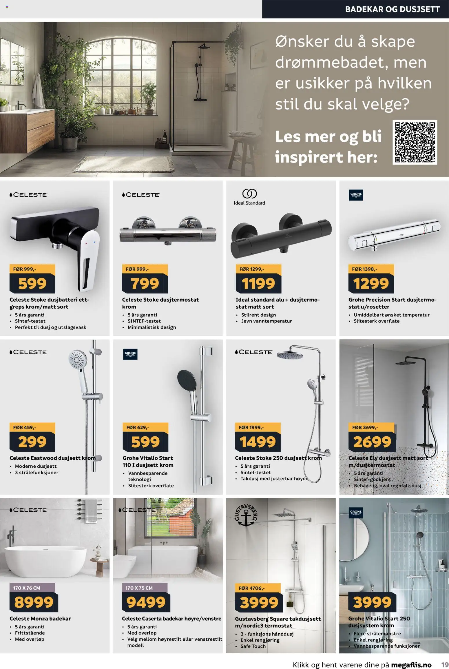 {H1} | Side: 19 | Produkter: Badekar, Dusj