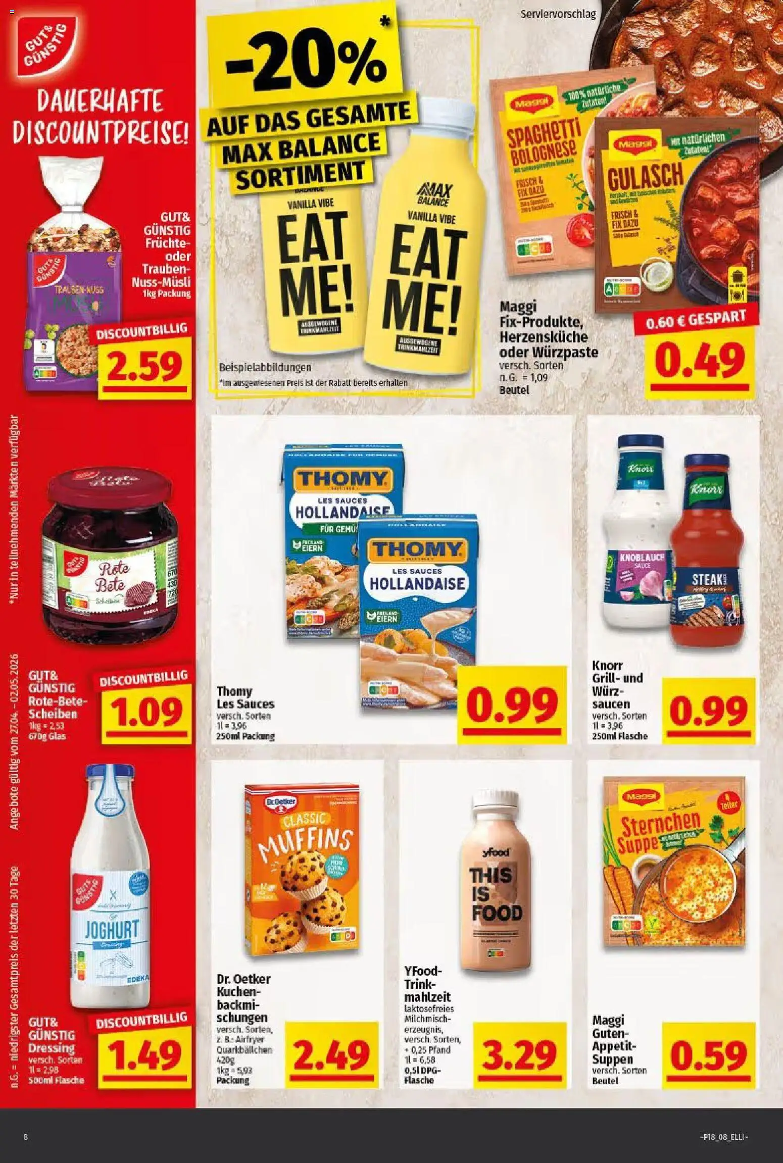 Elli Markt Prospekt Gütersloh – gültig ab 27.04.2026 | Seite: 8 | Produkte: Grill, Trauben, YFood, Knoblauch