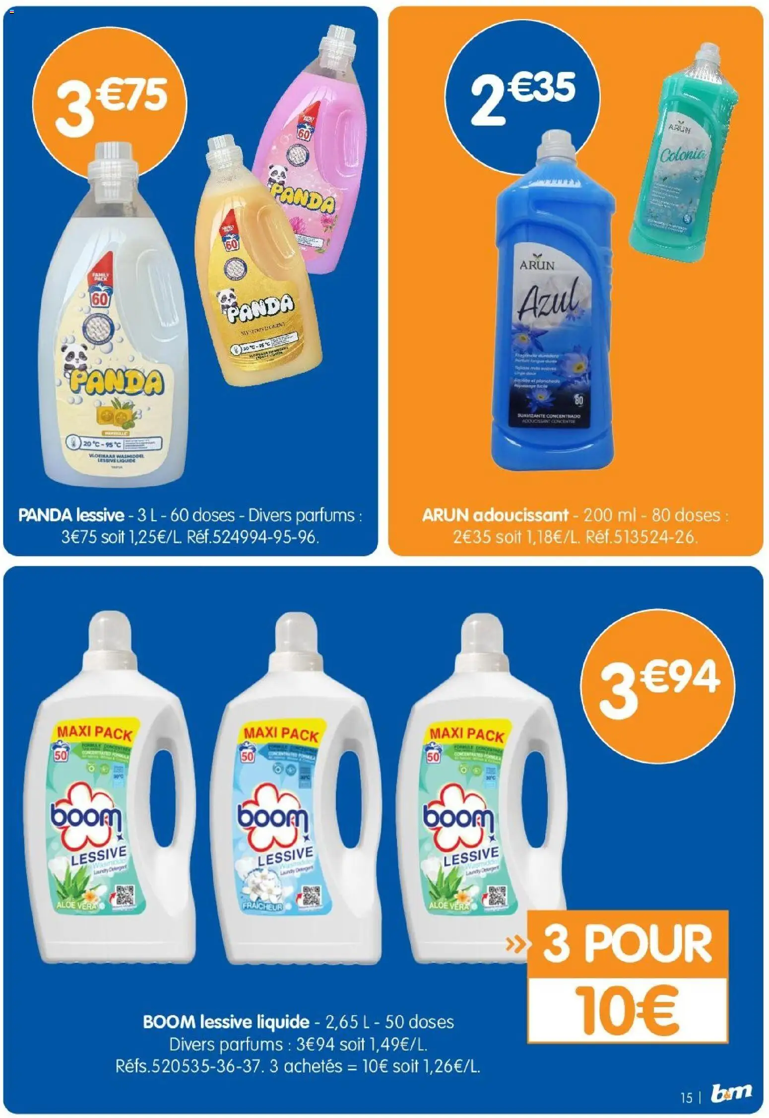 {H1} | Page: 15 | Produits: Lessive Liquide, Adoucissant, Lessive