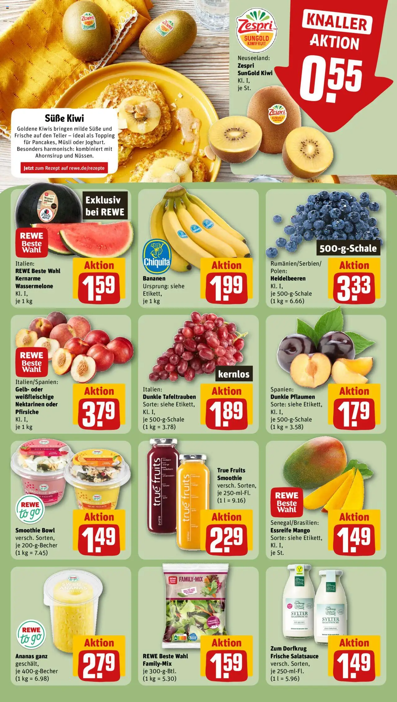 Rewe Prospekt 	 - gültig ab dem 07.07.2025 | Seite: 6 | Produkte: Musli, Wassermelone, Melone, Kiwi